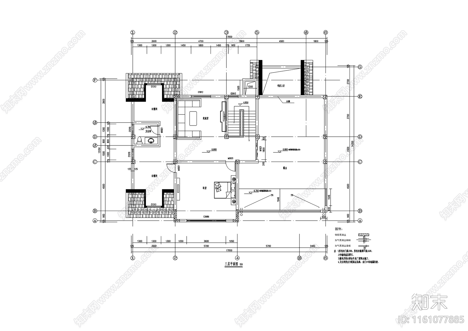 简约大气别墅设计cad施工图下载【ID:1161077885】