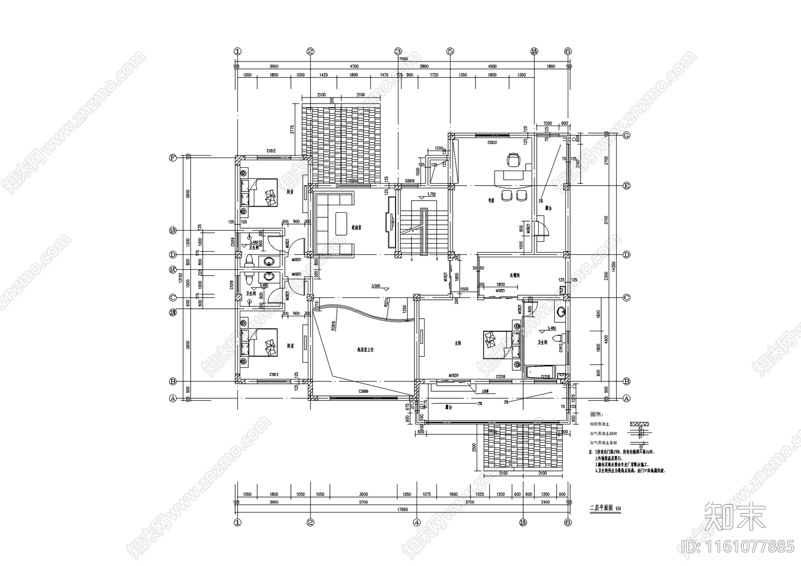 简约大气别墅设计cad施工图下载【ID:1161077885】