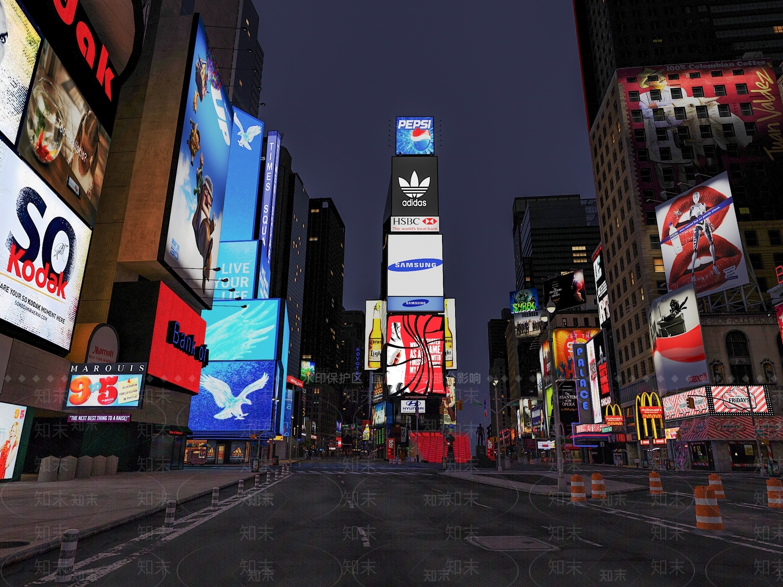 现代纽约时代广场3D模型下载【ID:1161079481】