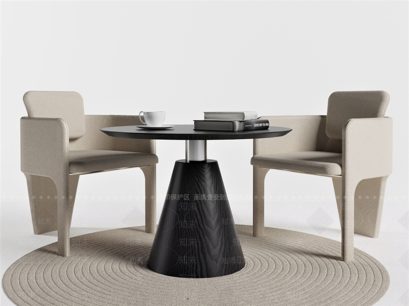 POLTORNA现代洽谈桌椅组合3D模型下载【ID:1161080006】