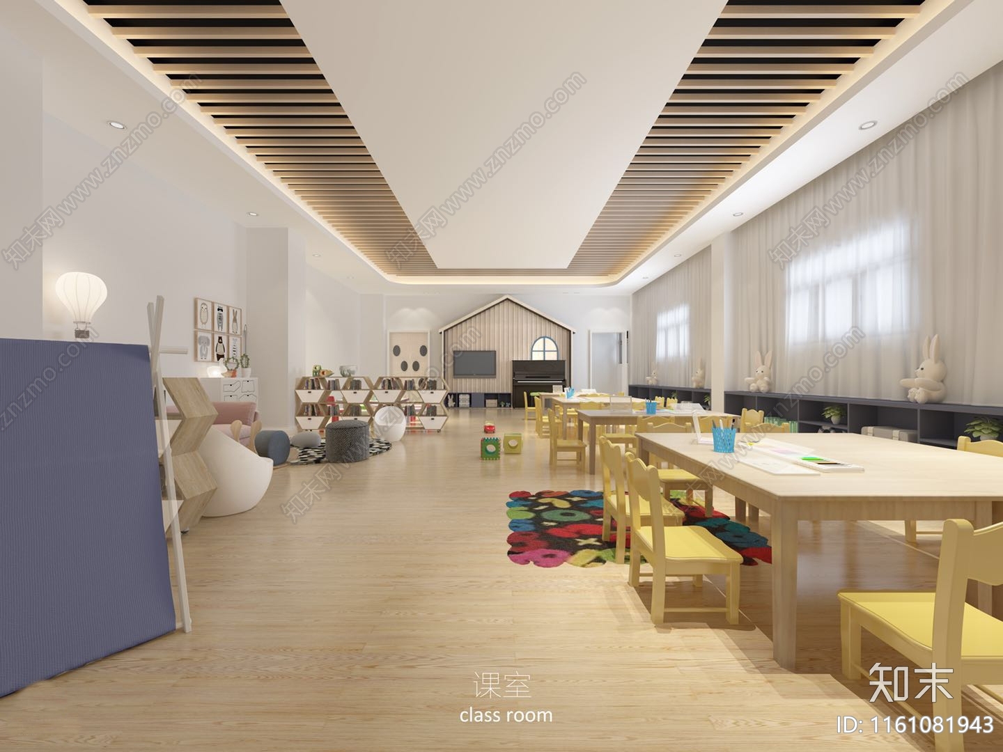 现代幼儿园cad施工图下载【ID:1161081943】