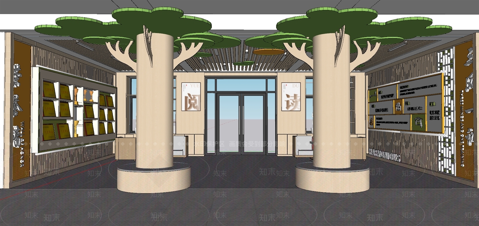 现代校园大厅SU模型下载【ID:1161082148】