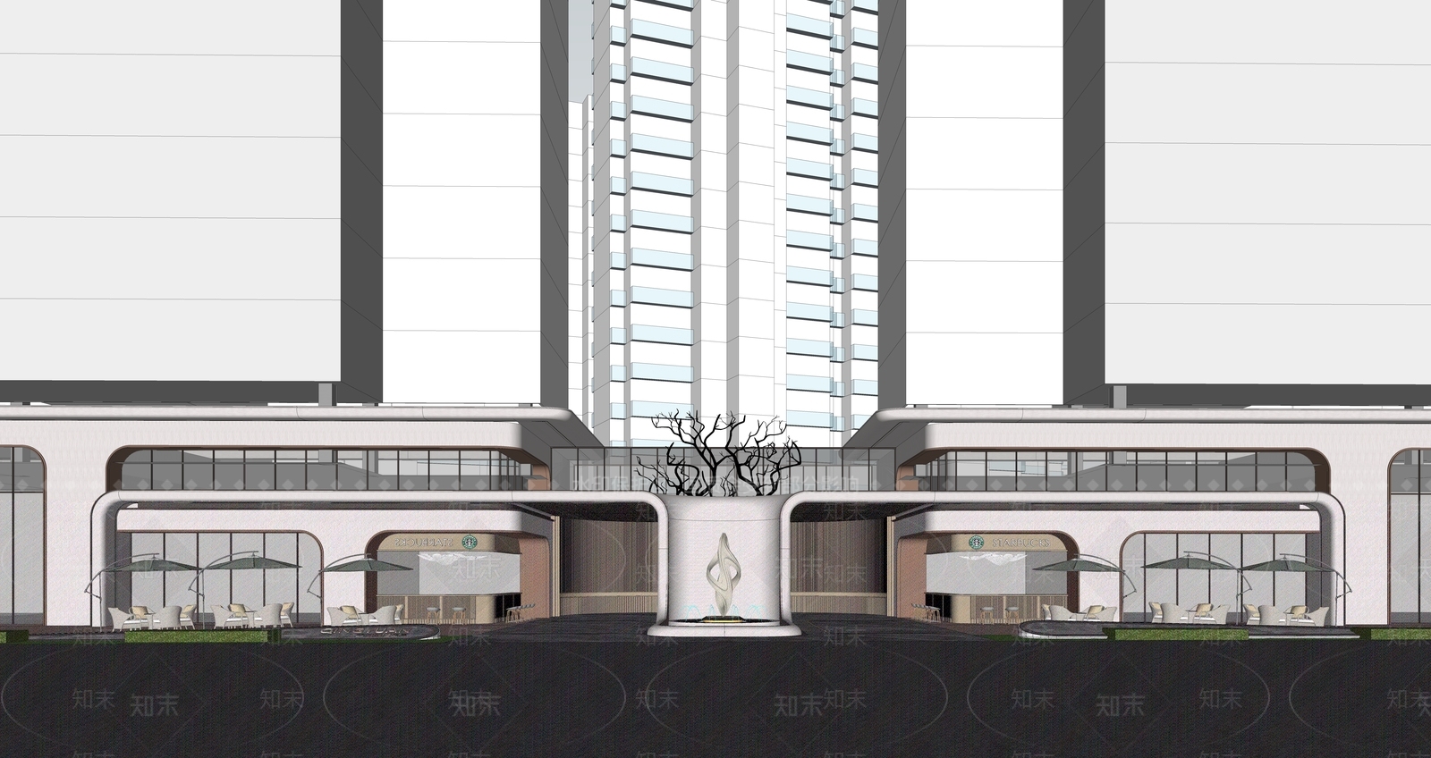 现代商业建筑SU模型下载【ID:1161086106】