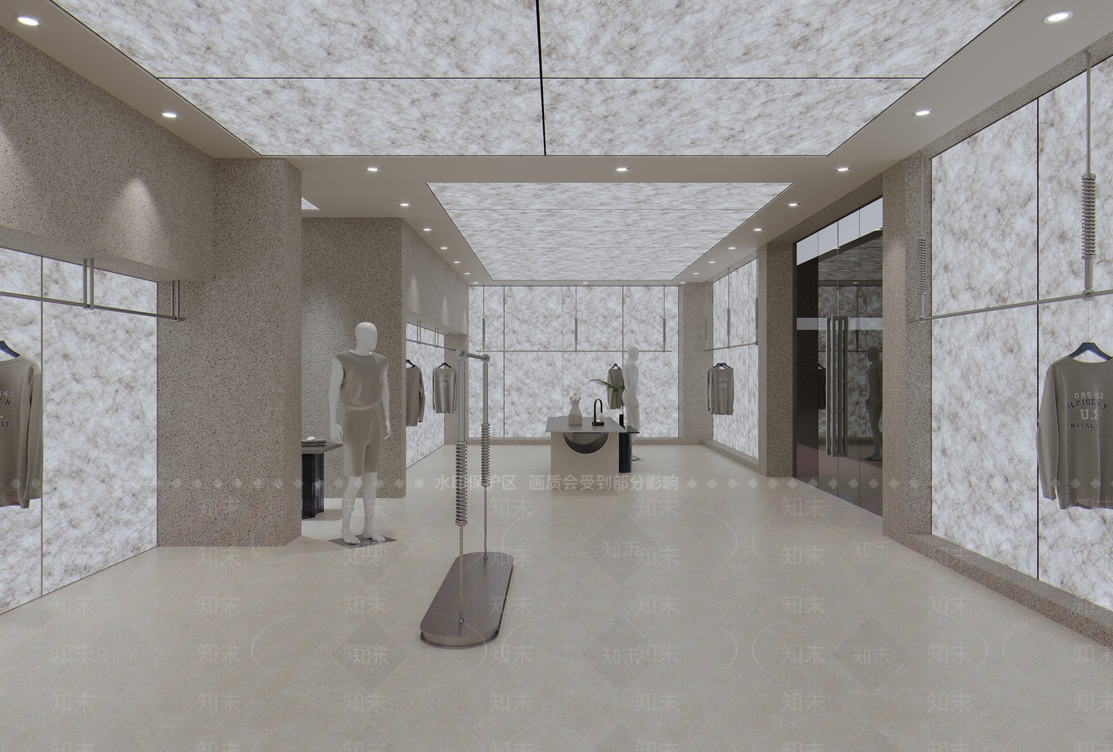 现代男装服装店SU模型下载【ID:1161087108】