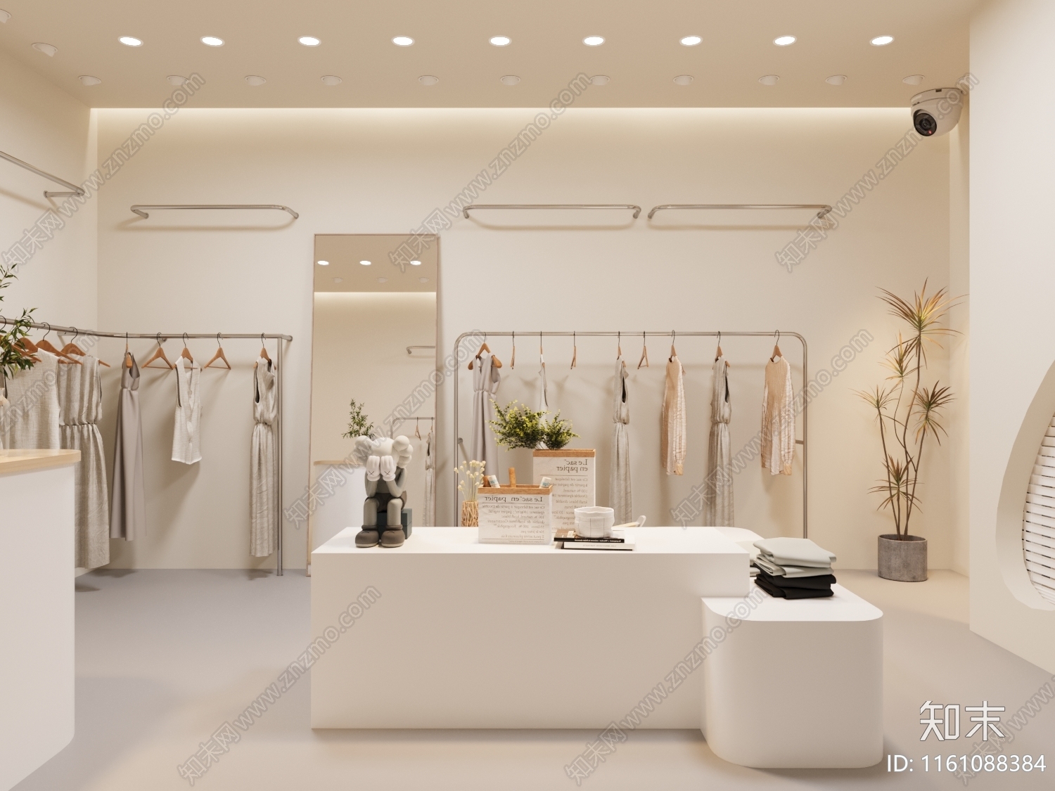 现代极简风服装店3D模型下载【ID:1161088384】