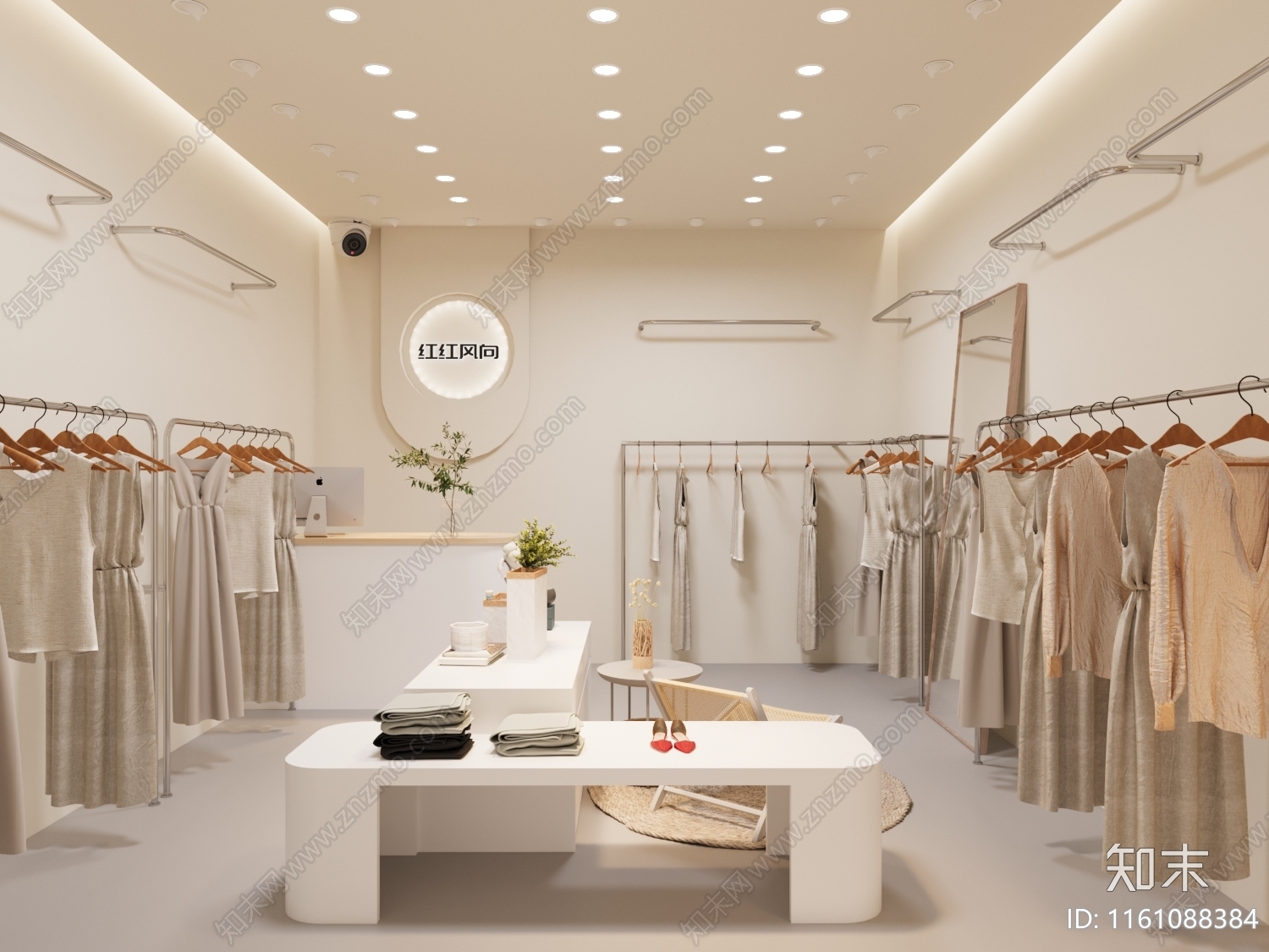 现代极简风服装店3D模型下载【ID:1161088384】