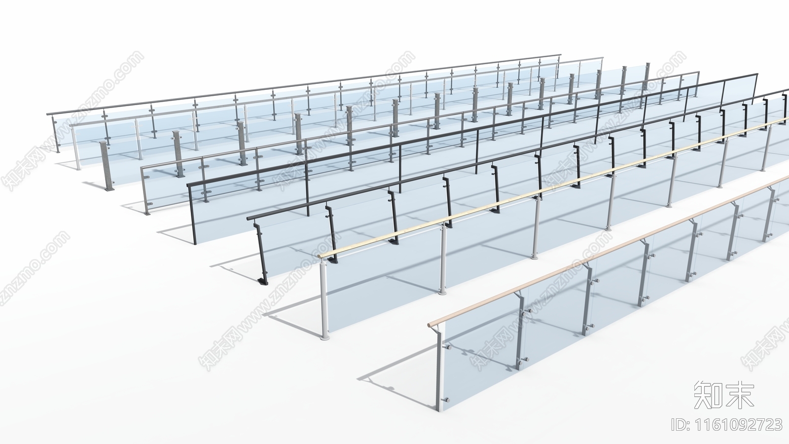 现代玻璃栏杆SU模型下载【ID:1161092723】
