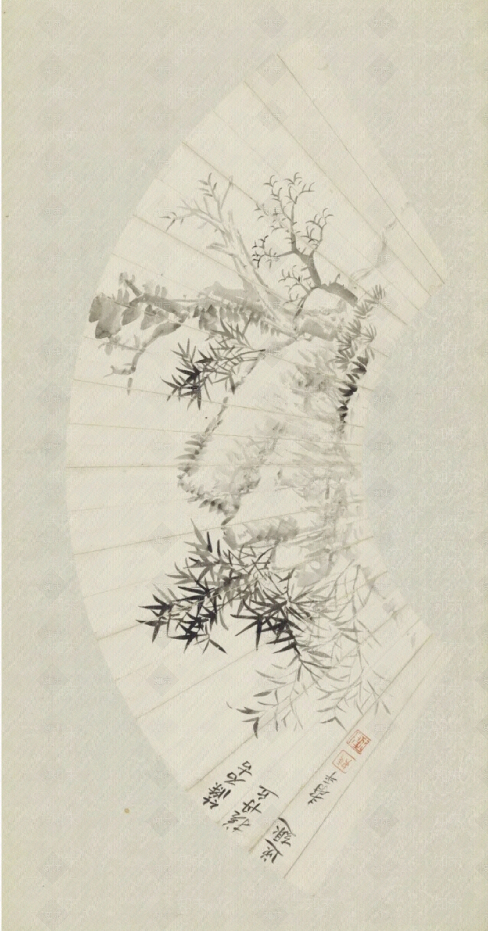 新中式扇子装饰画贴图下载【ID:1161095055】