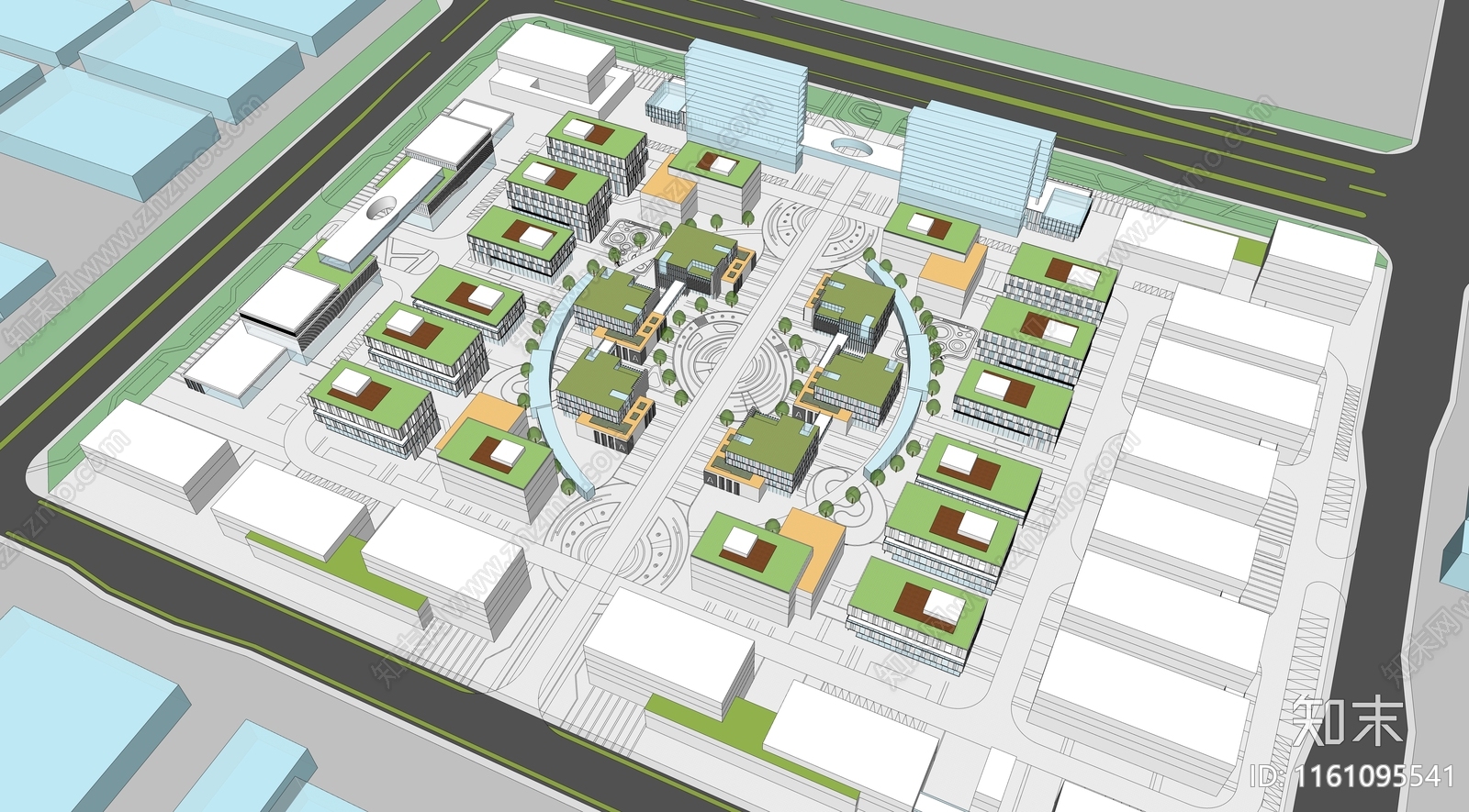 现代合肥产业园SU模型下载【ID:1161095541】