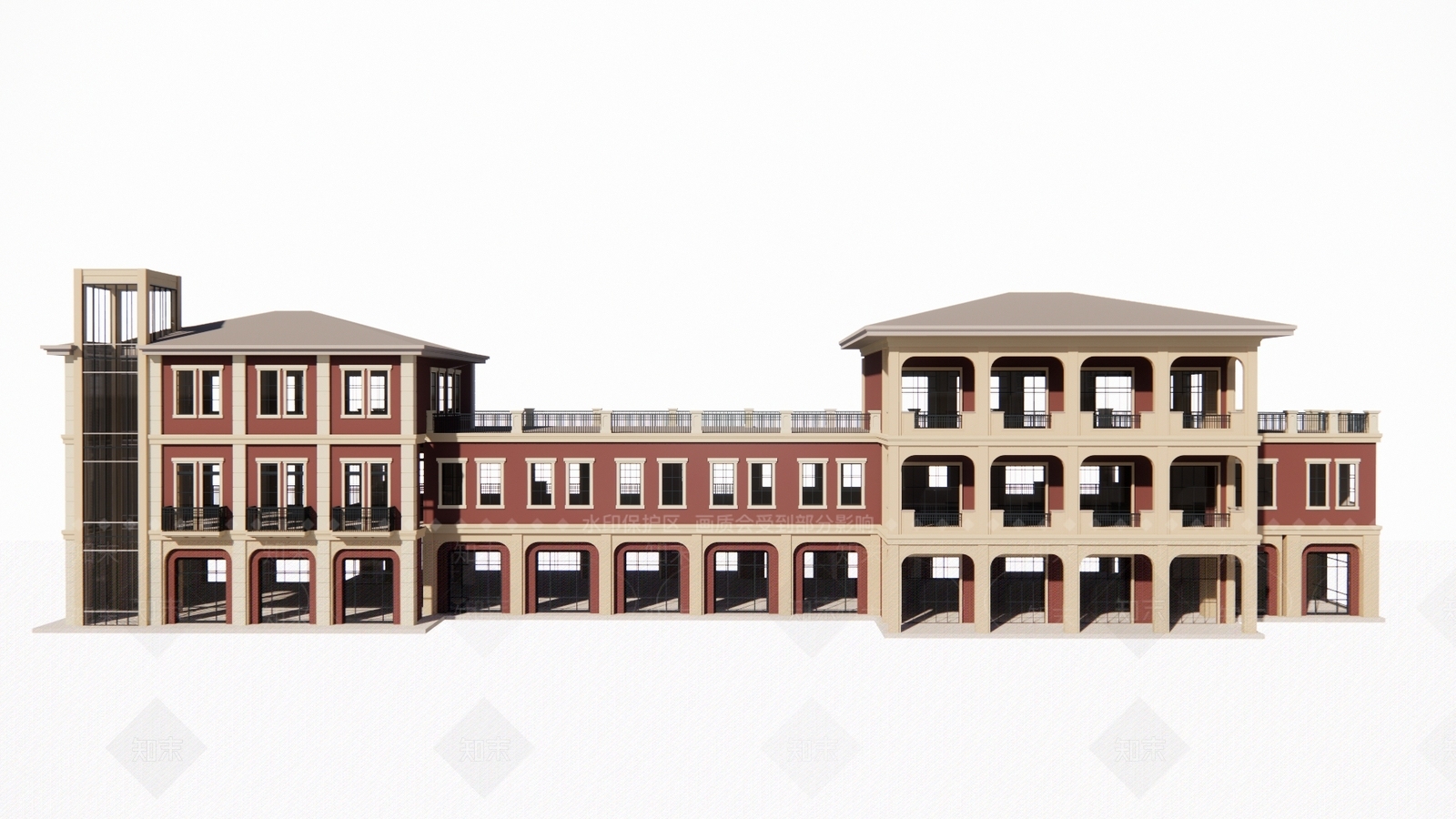 现代南洋风格特色建筑SU模型下载【ID:1161097294】