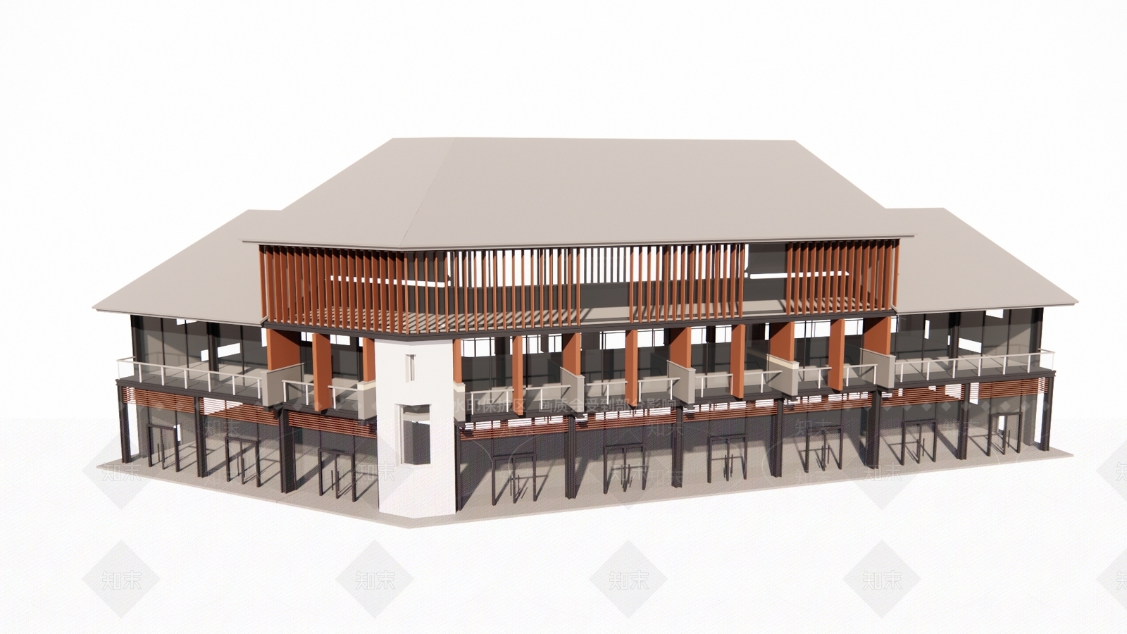 现代南洋风格建筑设计SU模型下载【ID:1161097431】