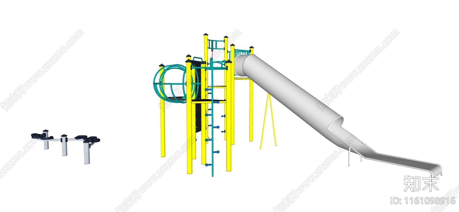 现代滑滑梯设计SU模型下载【ID:1161098916】