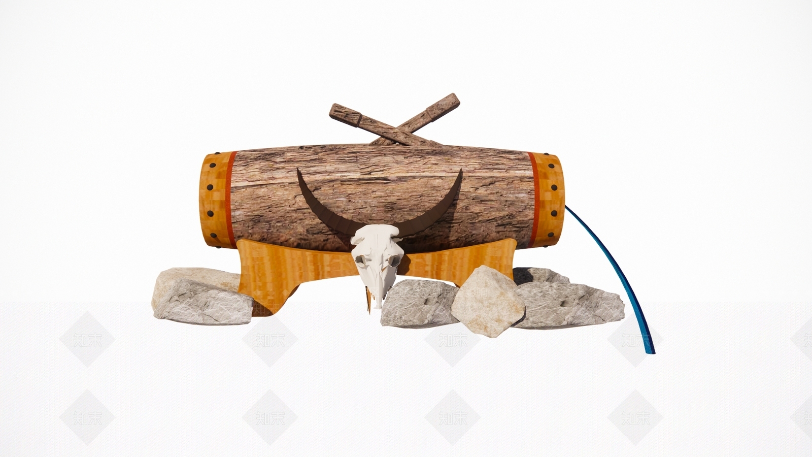 现代牛雕塑品SU模型下载【ID:1161099530】