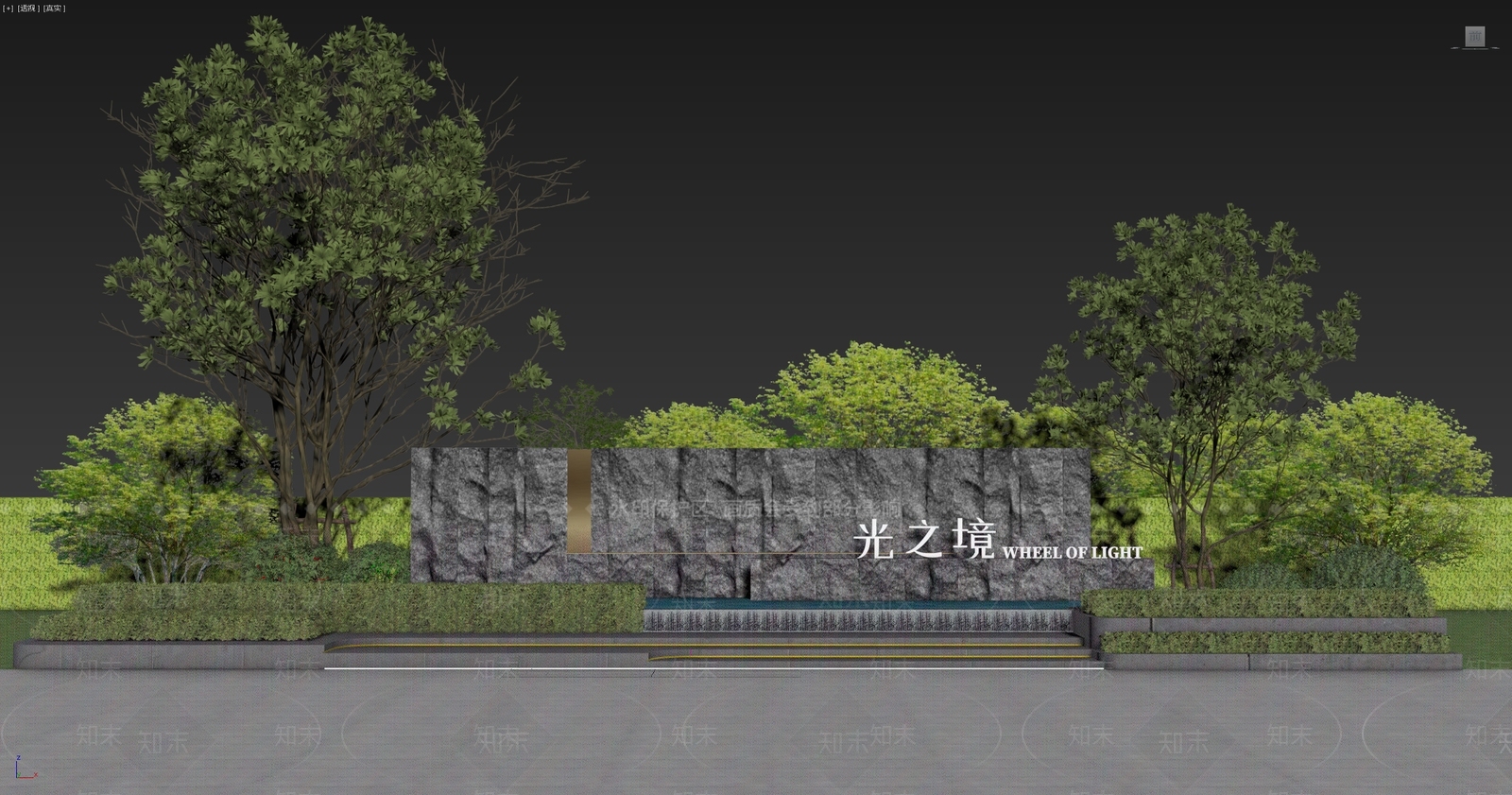 现代造型景墙3D模型下载【ID:1161100006】