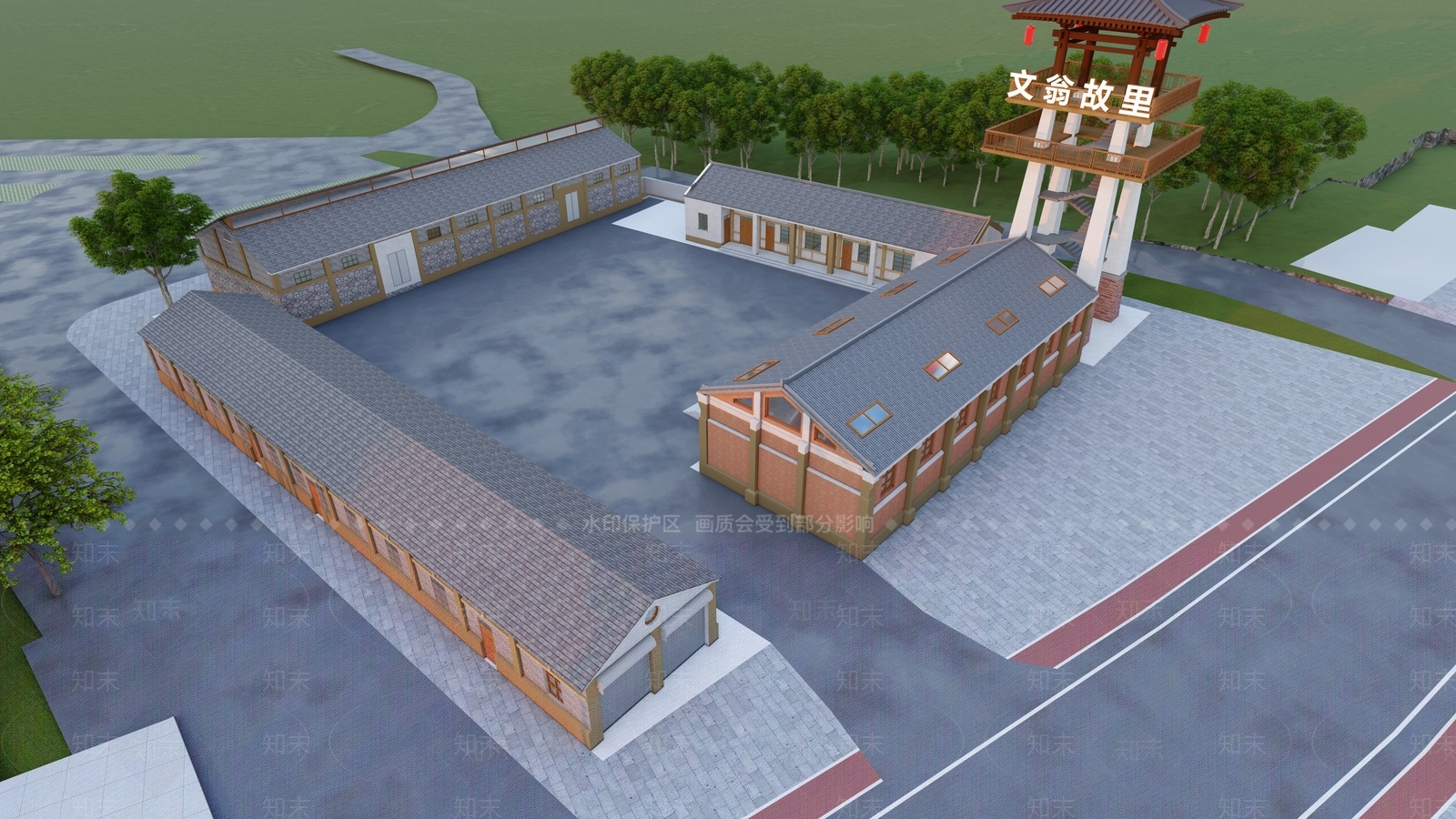 中式乡村建筑改造SU模型下载【ID:1161101024】