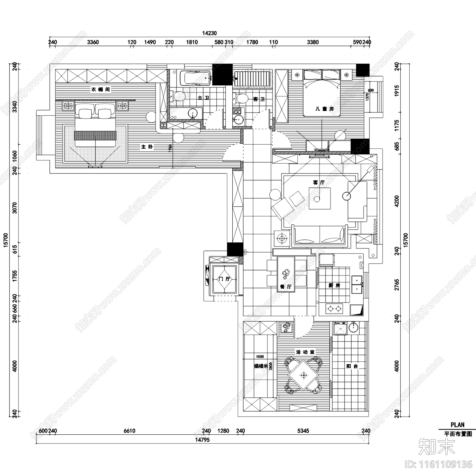 中古原木奥山世纪三室两厅两卫大平层室内家装cad施工图下载【ID:1161109136】