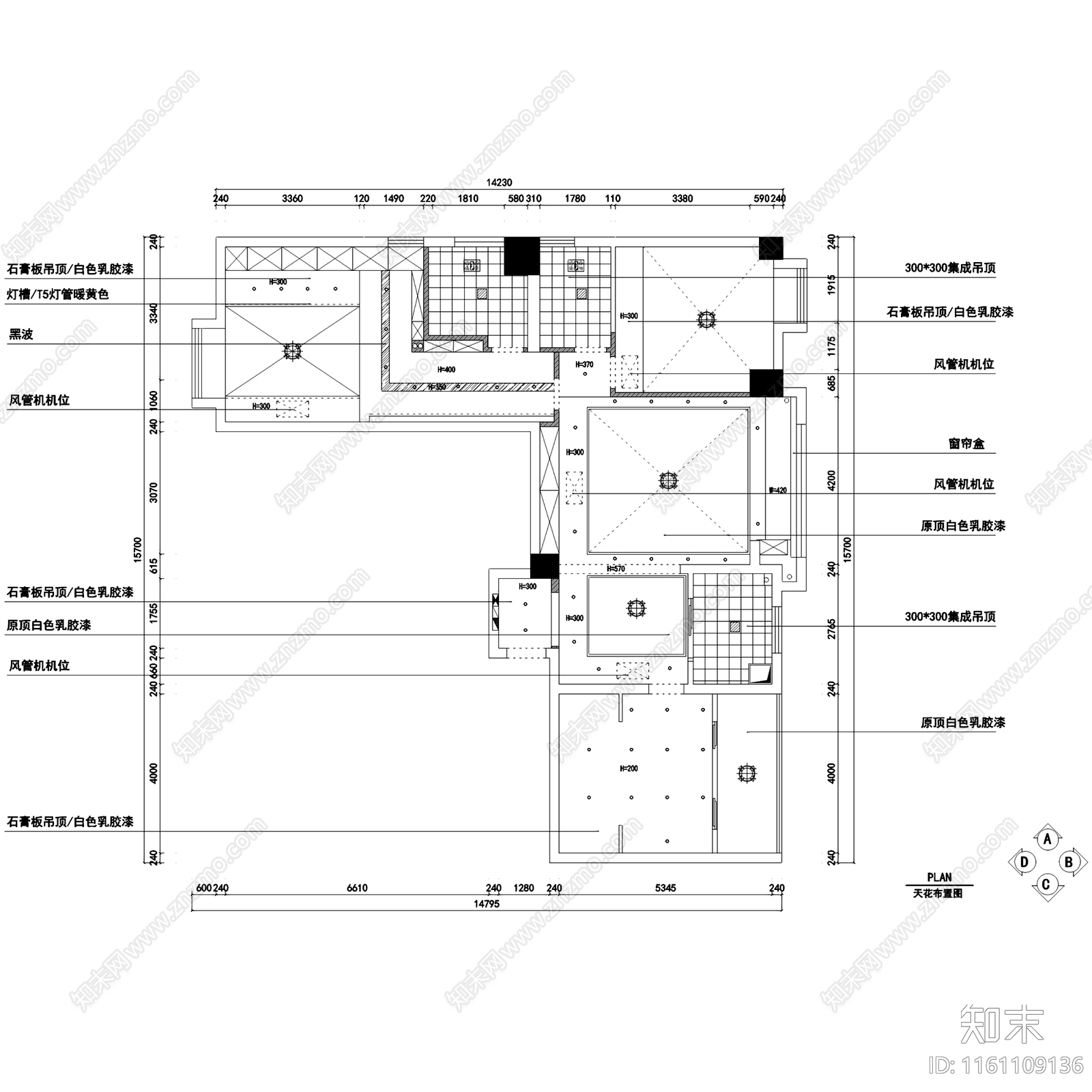 中古原木奥山世纪三室两厅两卫大平层室内家装cad施工图下载【ID:1161109136】