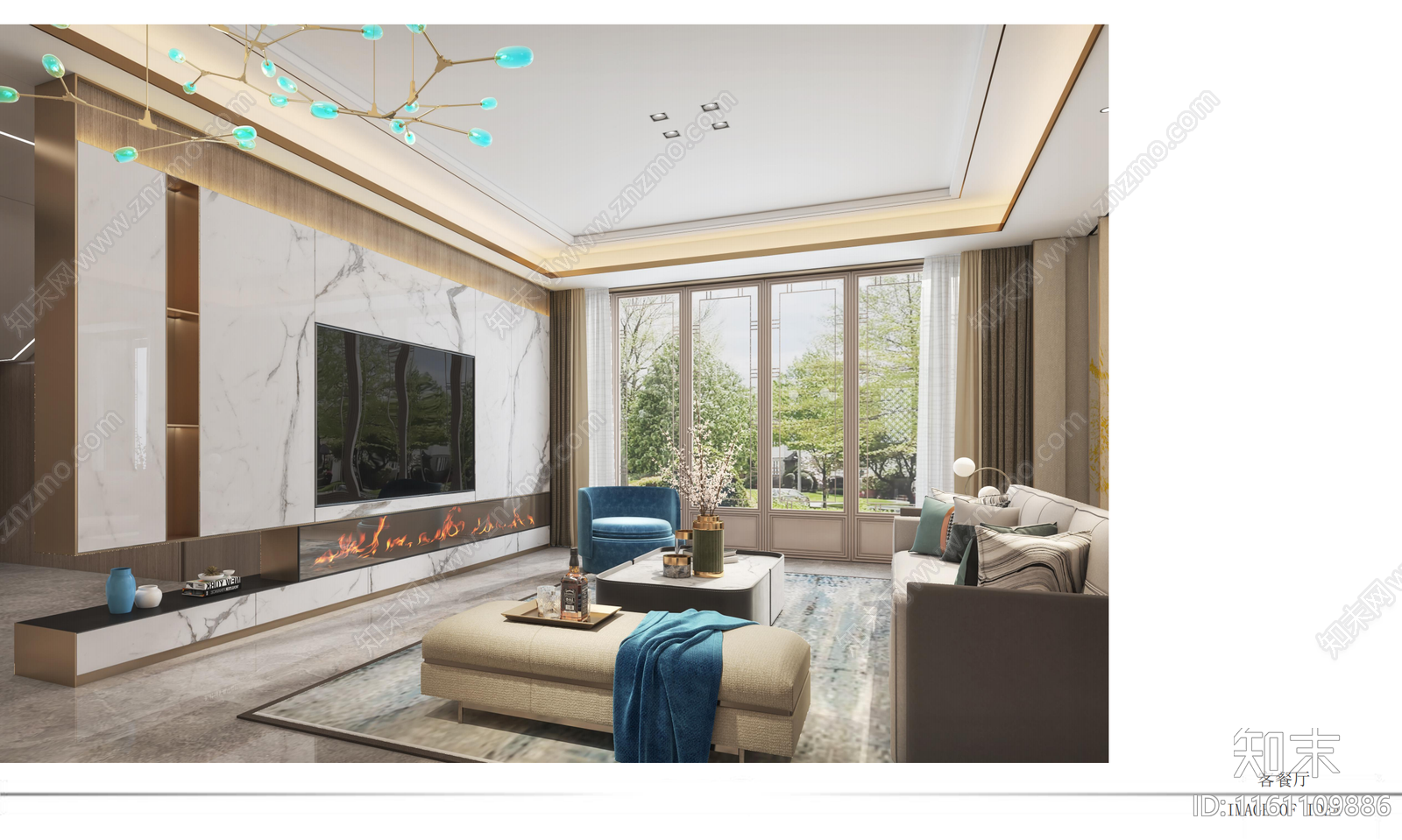 新中式别墅上海桃花源室内装饰施工图下载【ID:1161109886】