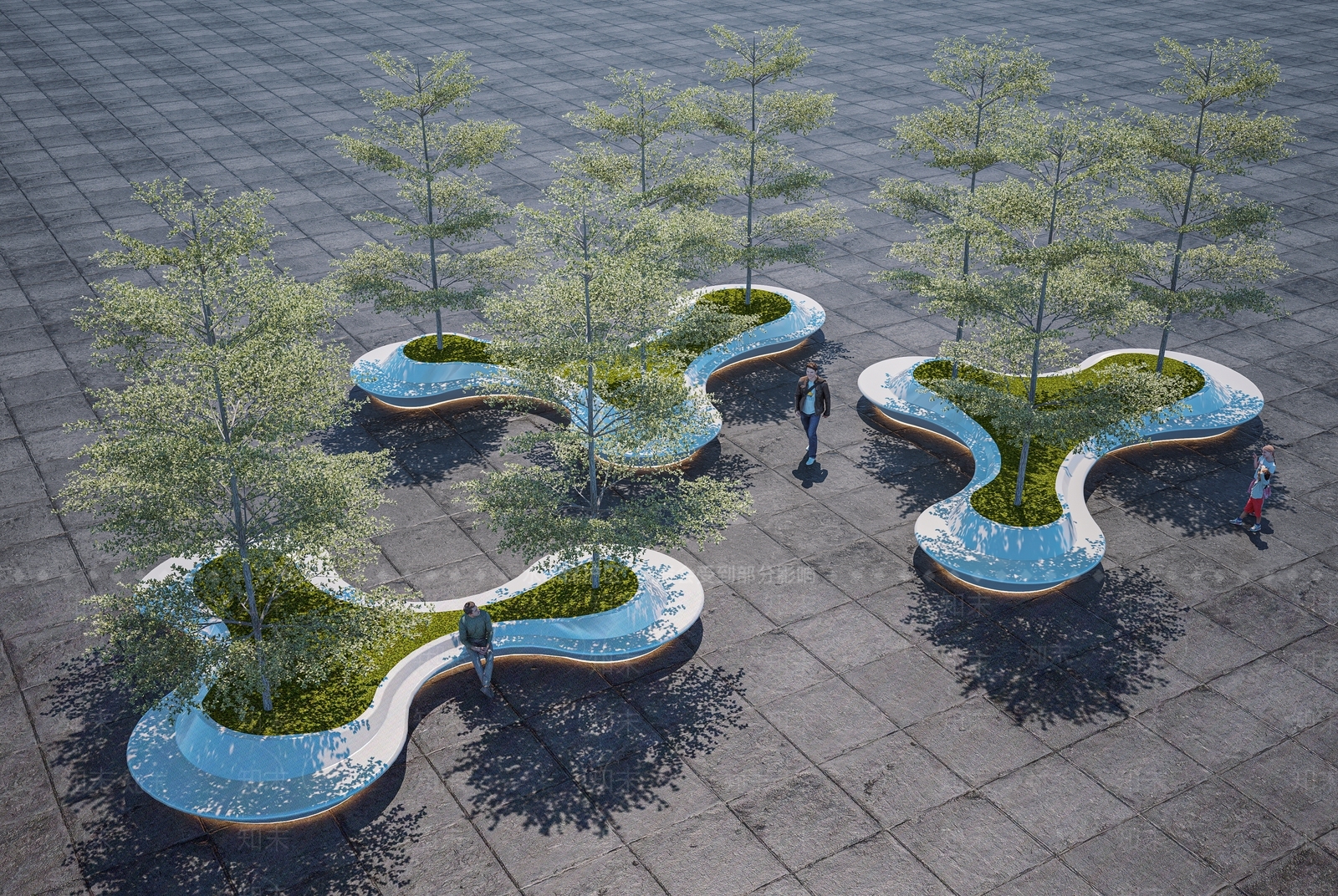 现代花坛花钵3D模型下载【ID:1161114812】