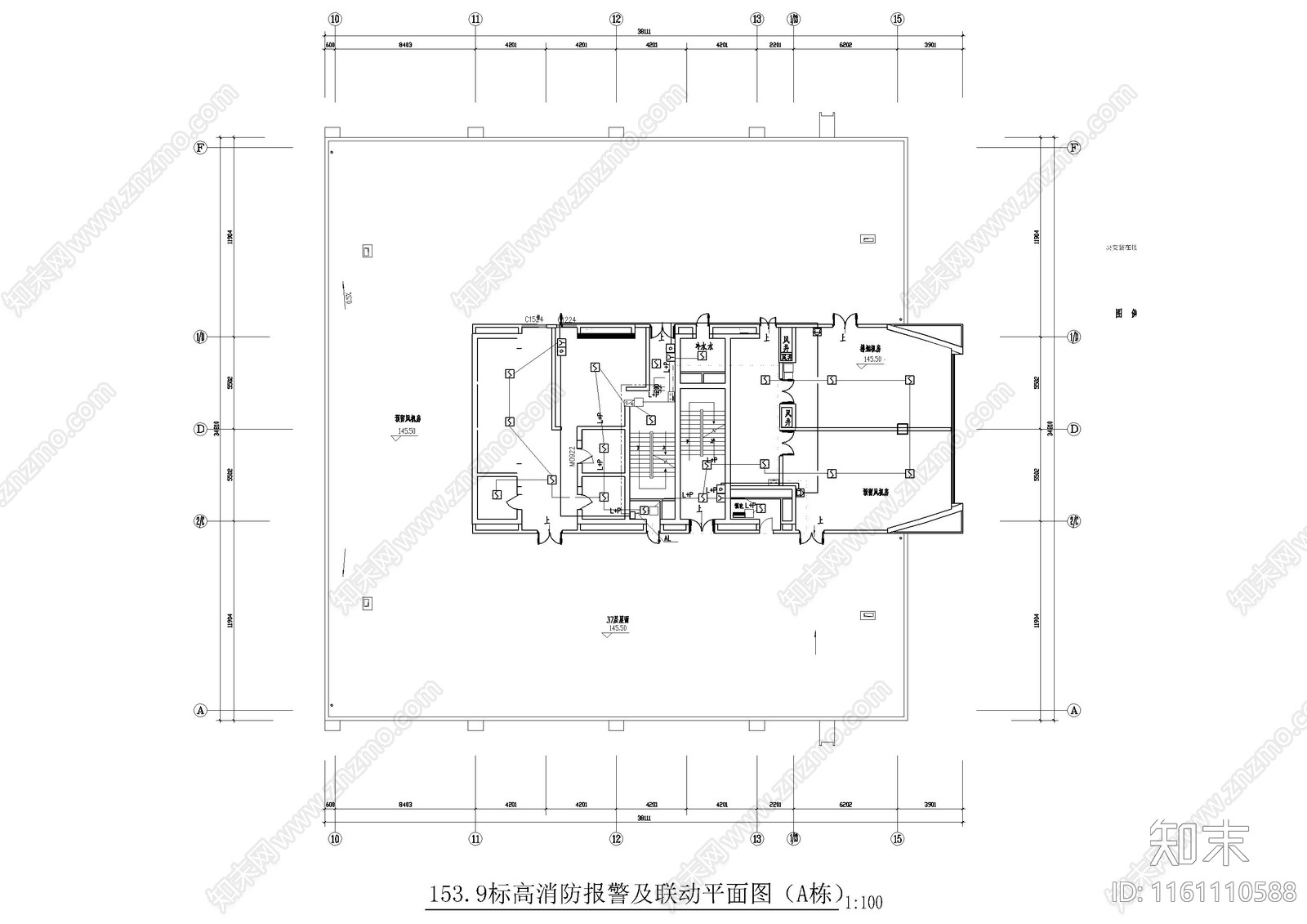 办公楼消防报警平面图施工图下载【ID:1161110588】