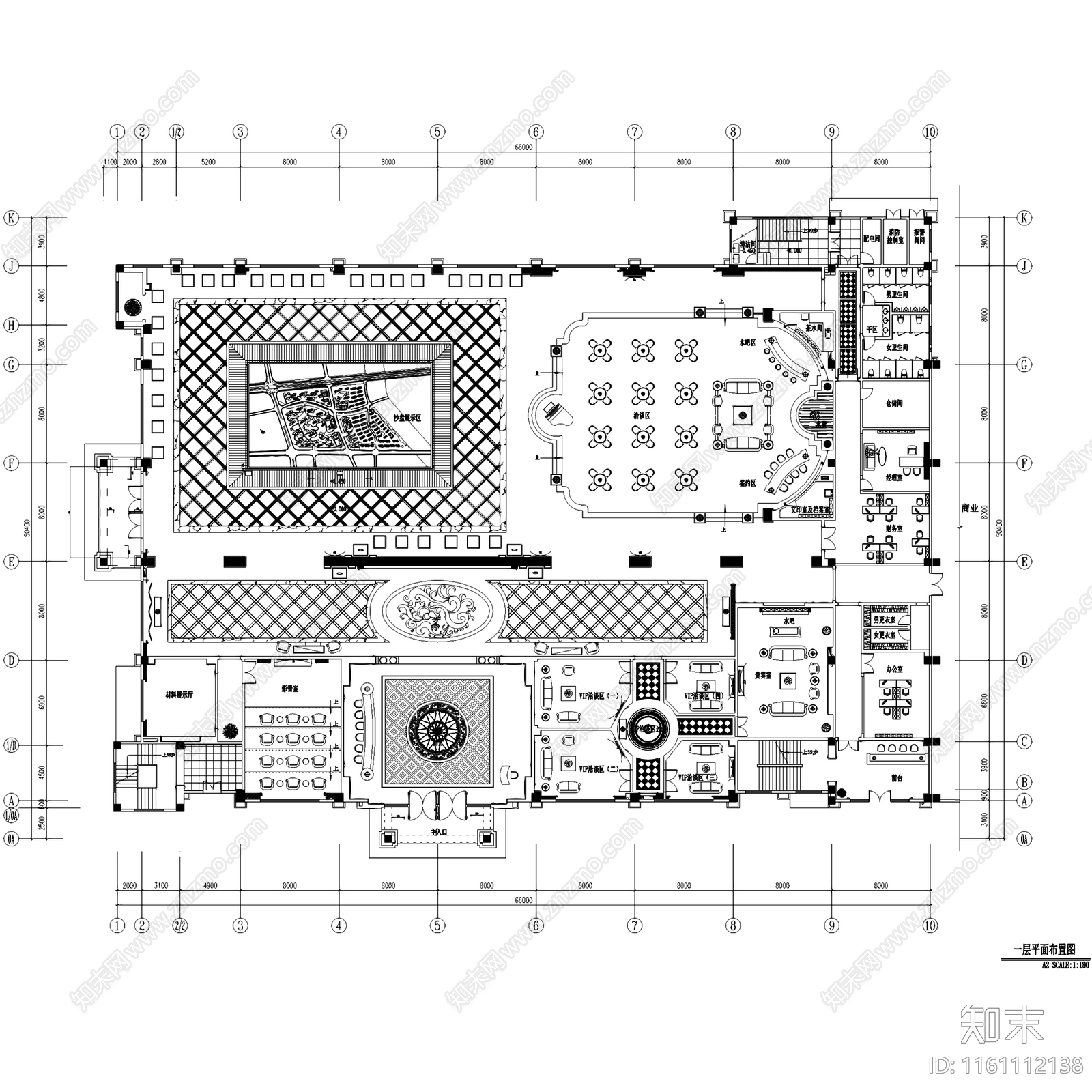 欧式常州大名城售楼处室内工装cad施工图下载【ID:1161112138】