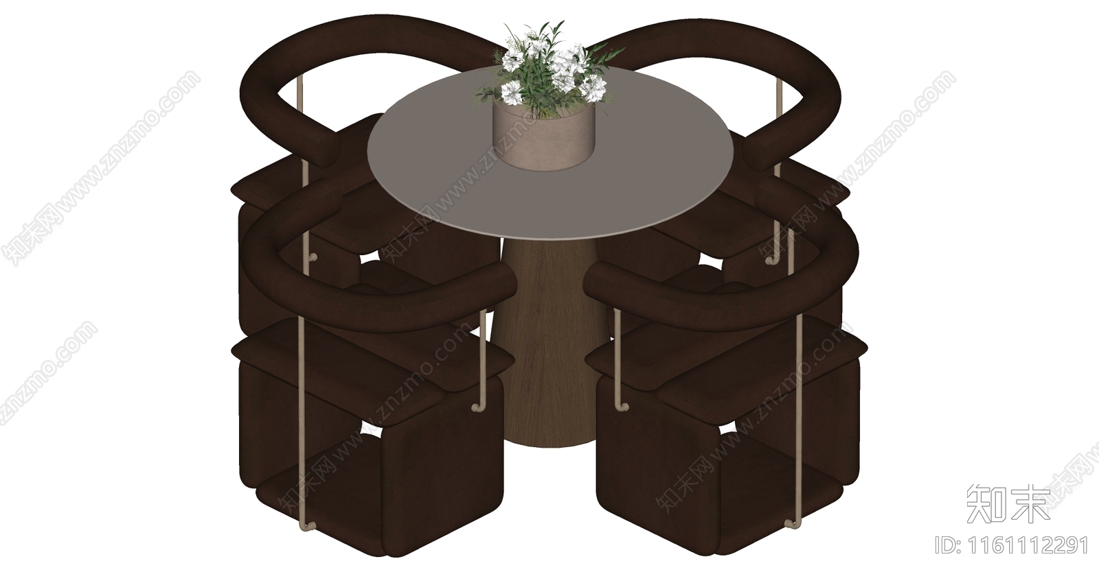 现代休闲桌椅组合SU模型下载【ID:1161112291】