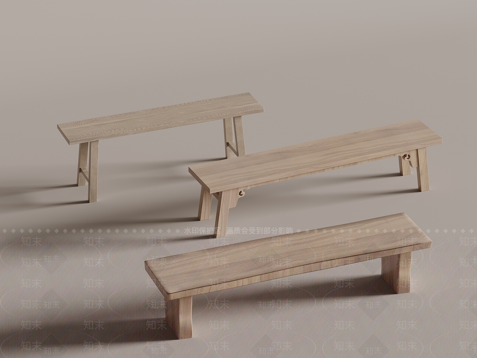 现代木头椅子3D模型下载【ID:1161114740】