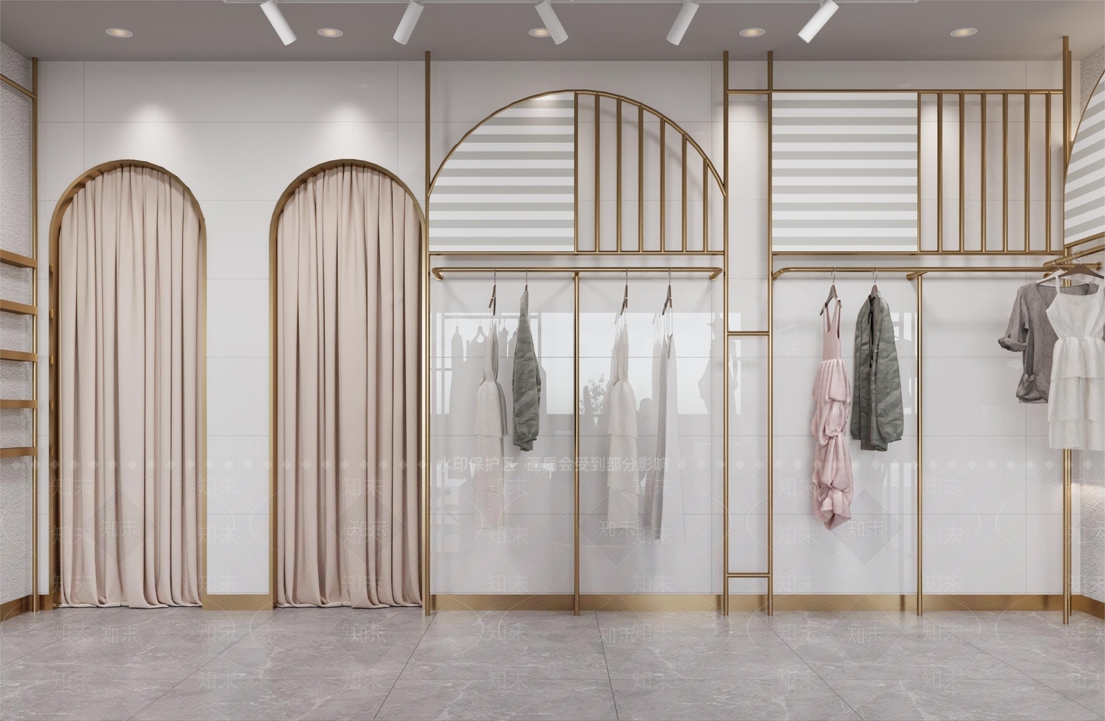 现代简约风服装店3D模型下载【ID:1161115387】