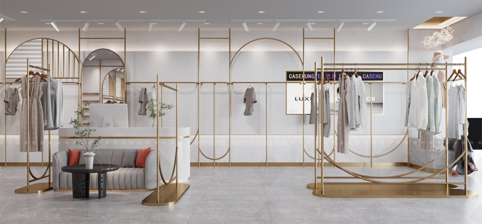 现代简约风服装店3D模型下载【ID:1161115387】