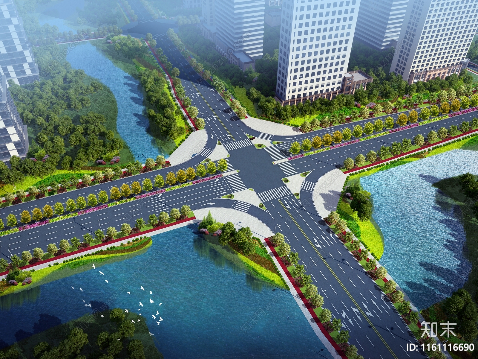 现代市政道路SU模型下载【ID:1161116690】