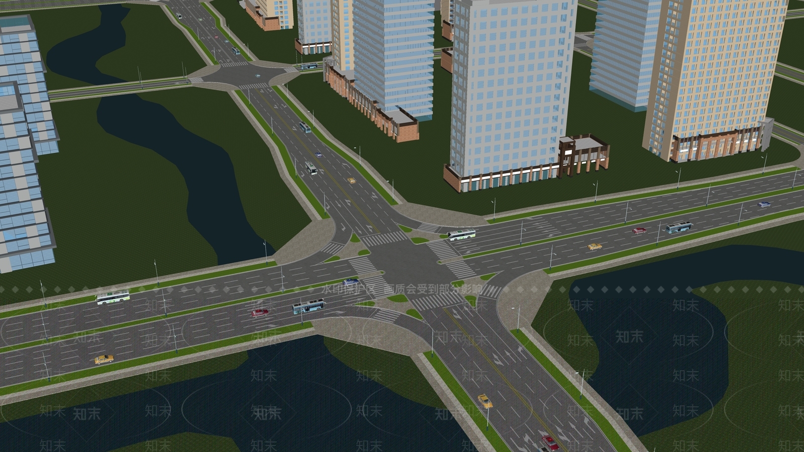 现代市政道路SU模型下载【ID:1161116690】