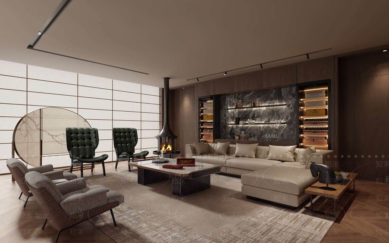 现代VIP接待室3D模型下载【ID:1161119031】