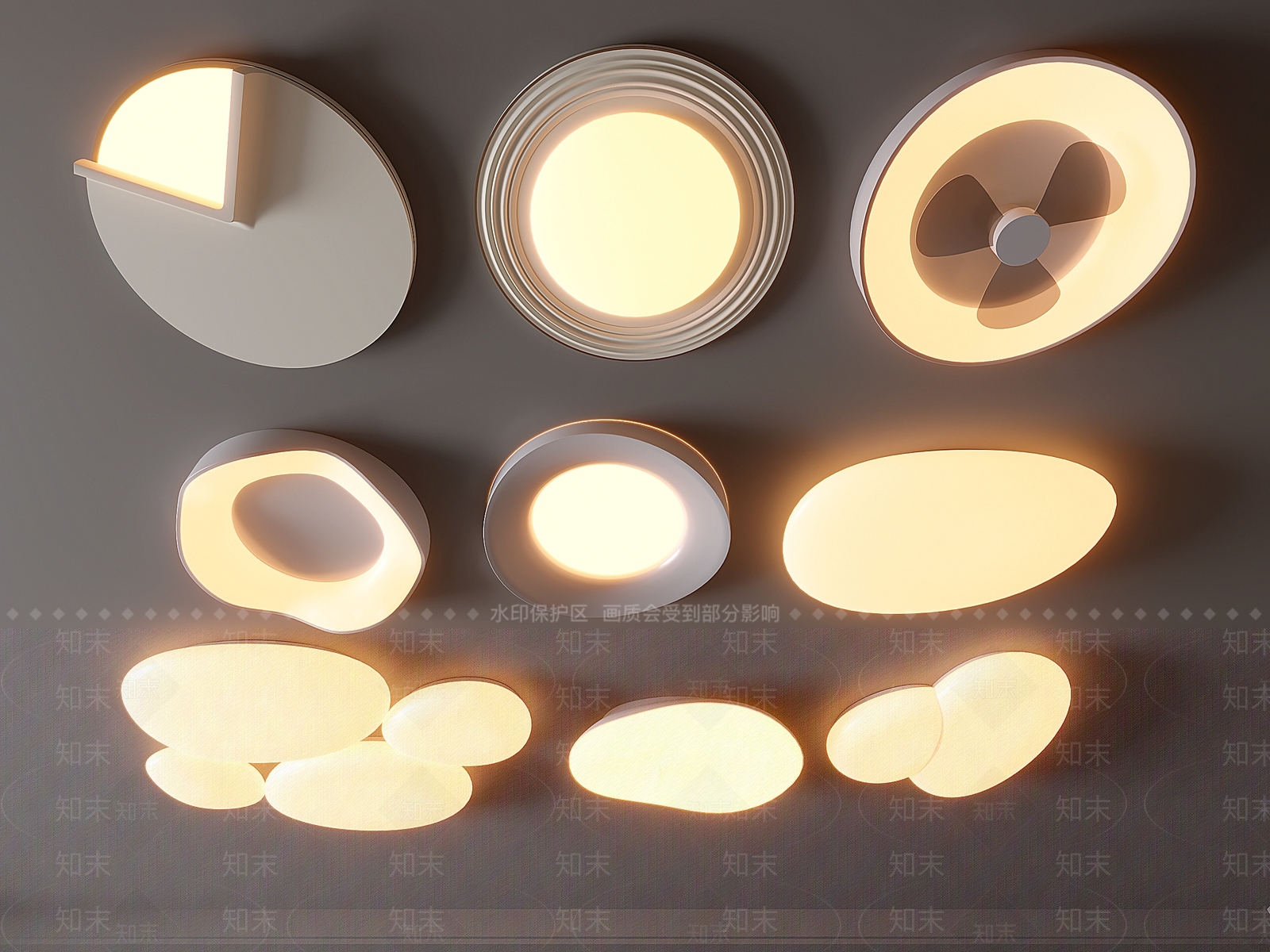 奶油风卧室灯3D模型下载【ID:1161121420】