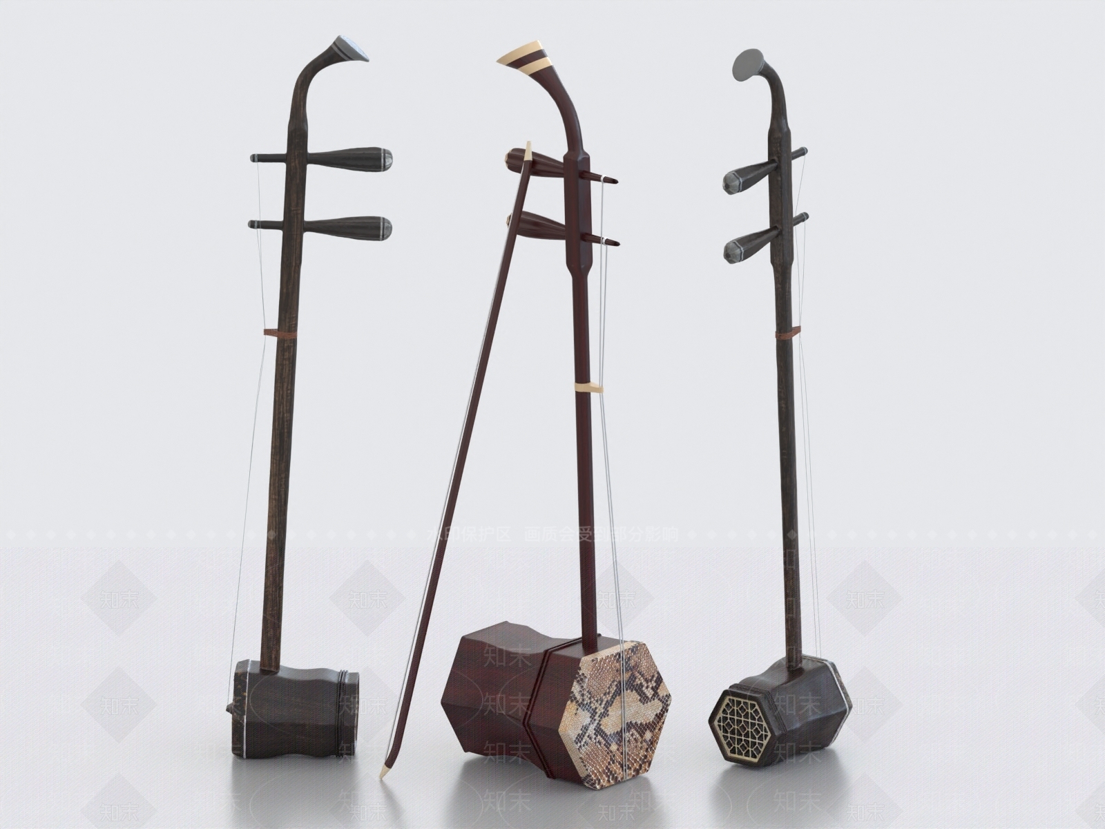 中式乐器二胡3D模型下载【ID:1161122790】