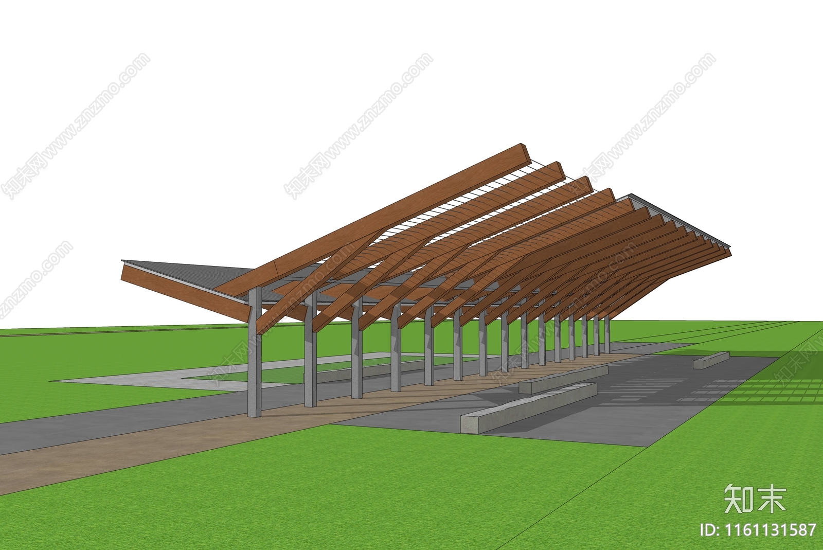 现代绿道驿站SU模型下载【ID:1161131587】