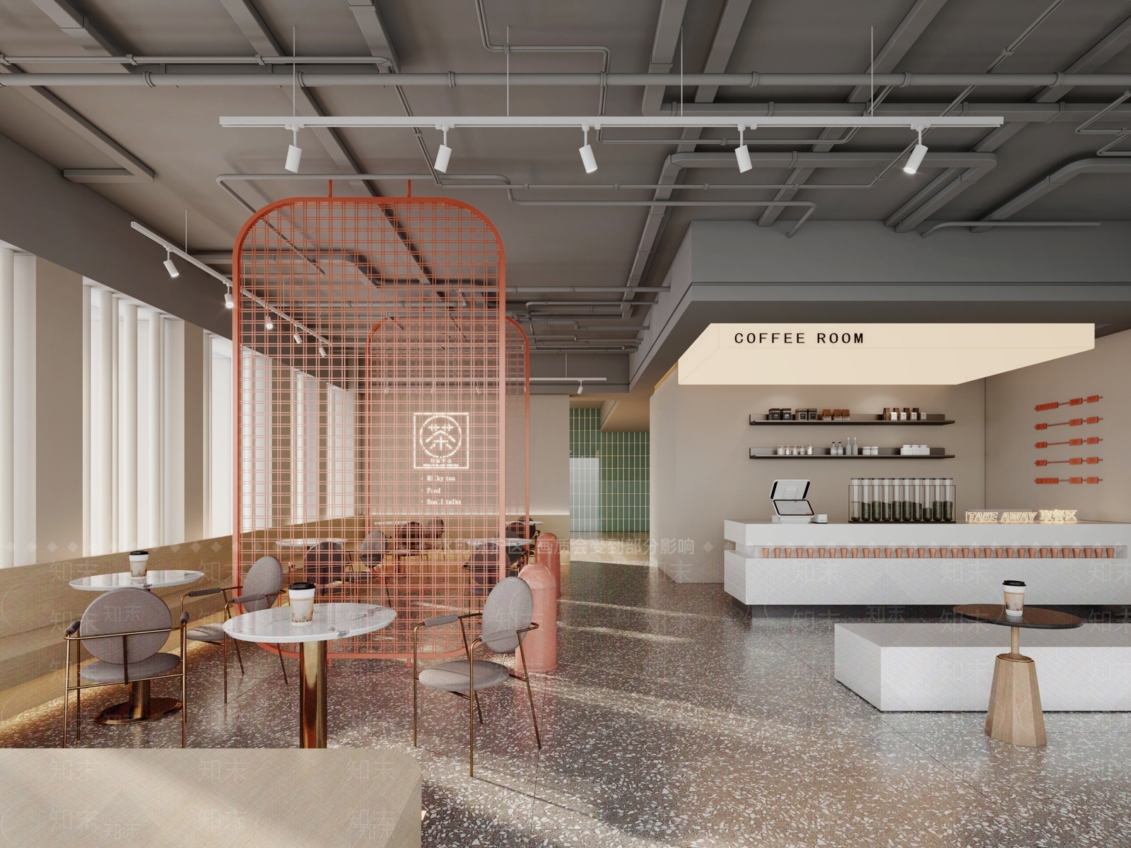 现代网红奶茶店3D模型下载【ID:1161131787】