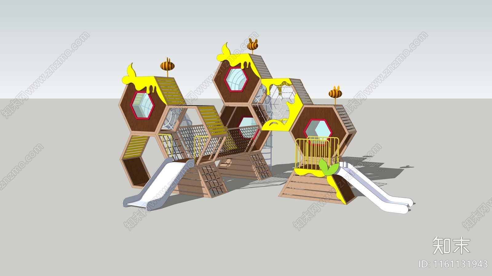 现代儿童滑梯SU模型下载【ID:1161131943】