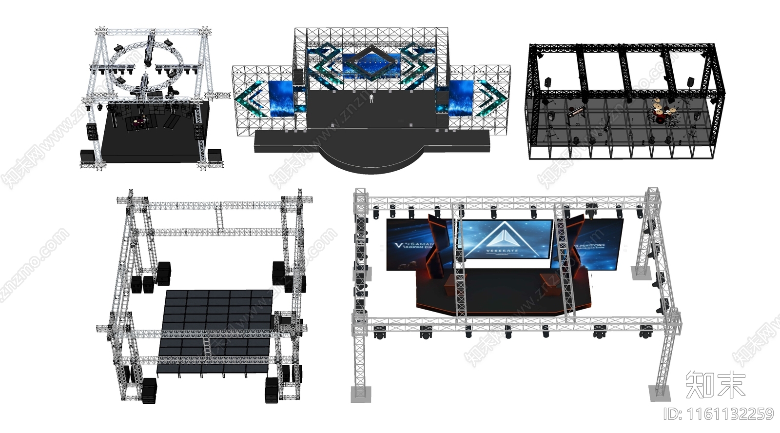 现代户外舞台SU模型下载【ID:1161132259】