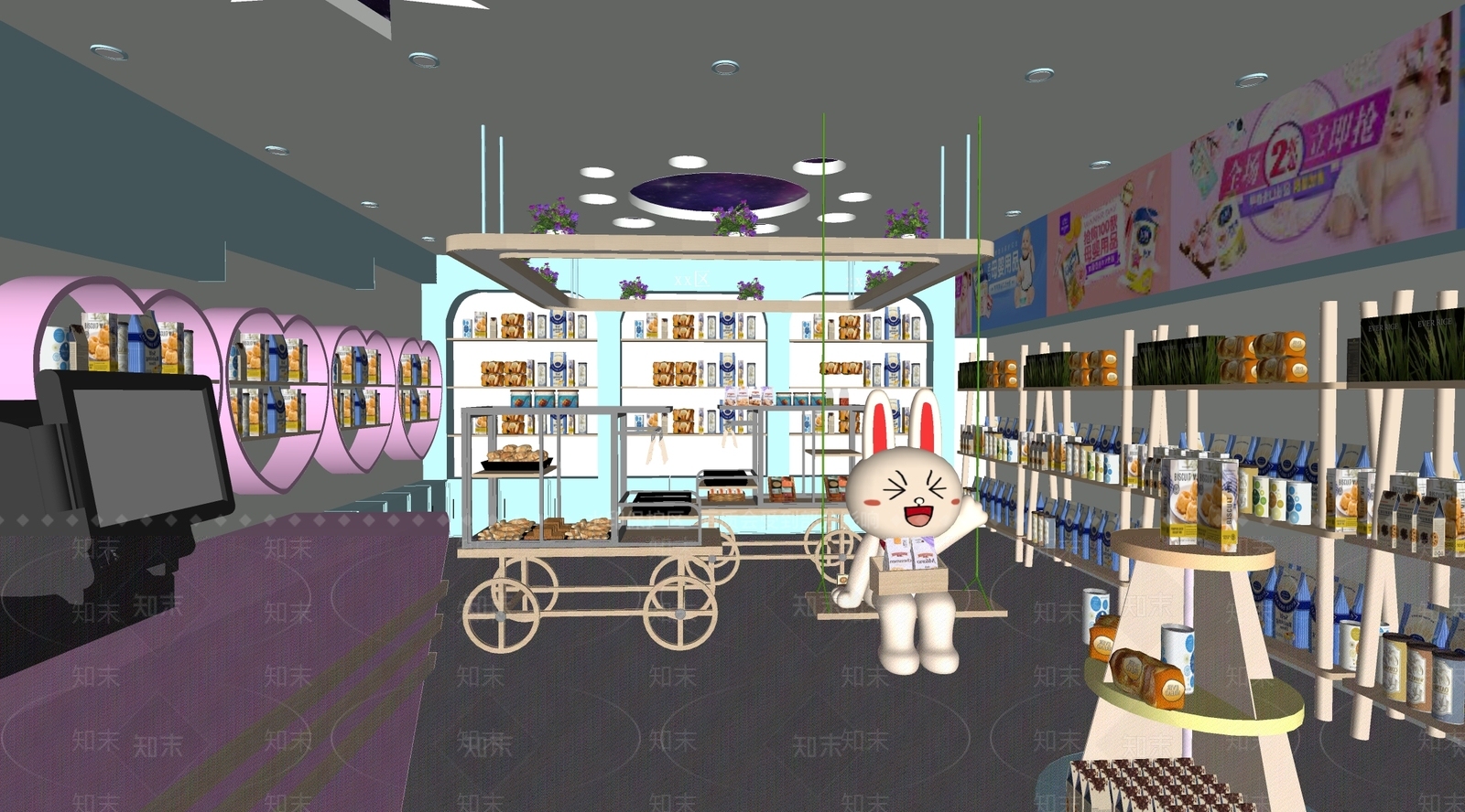 现代母婴店SU模型下载【ID:1161133167】