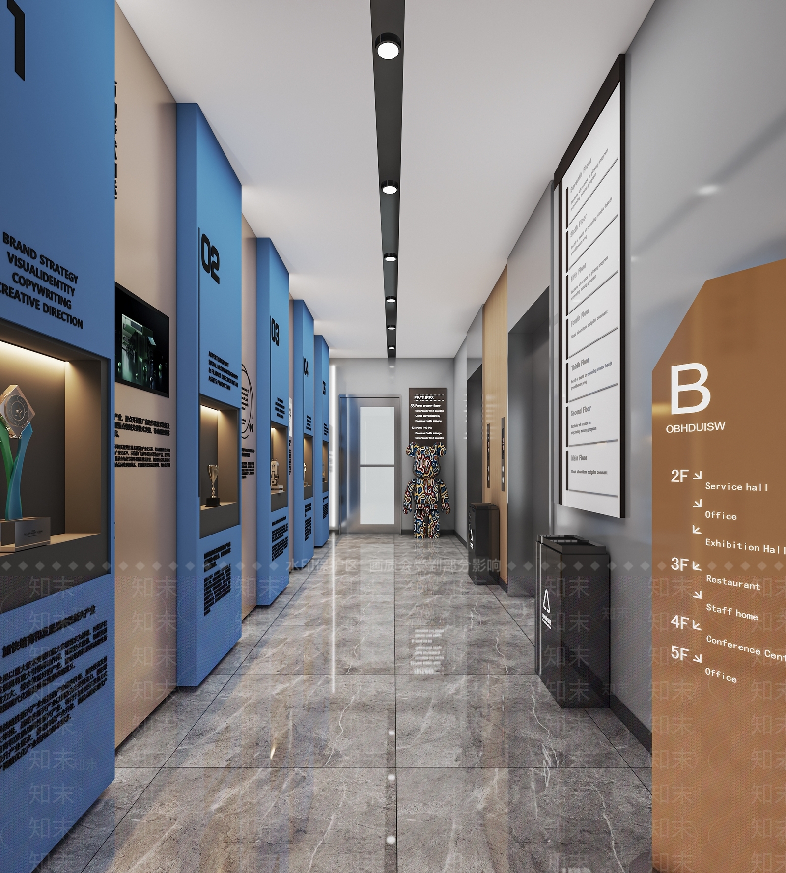 现代电梯厅3D模型下载【ID:1161135966】