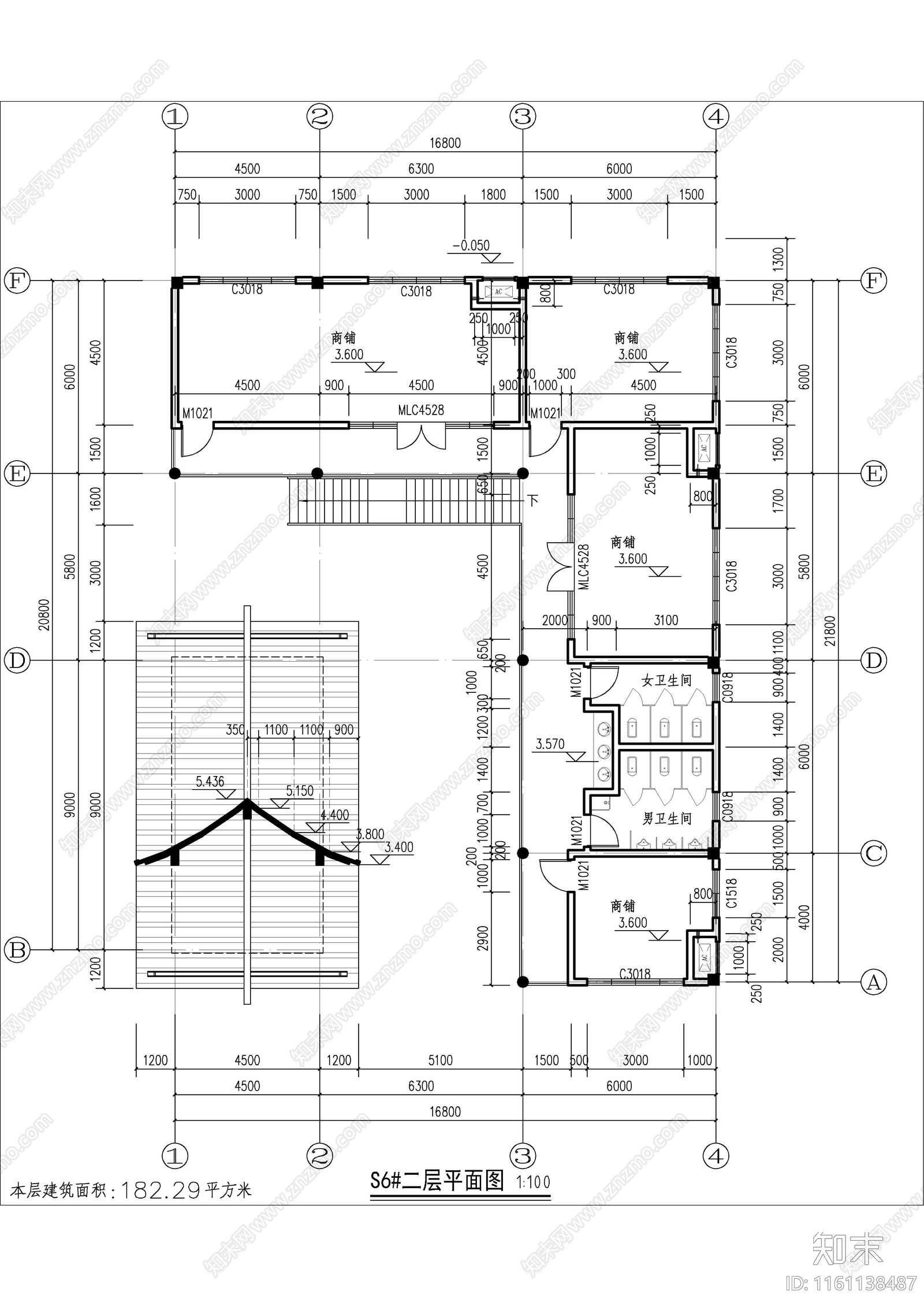 仿古风格二层局部一层商业街建施图cad施工图下载【ID:1161138487】