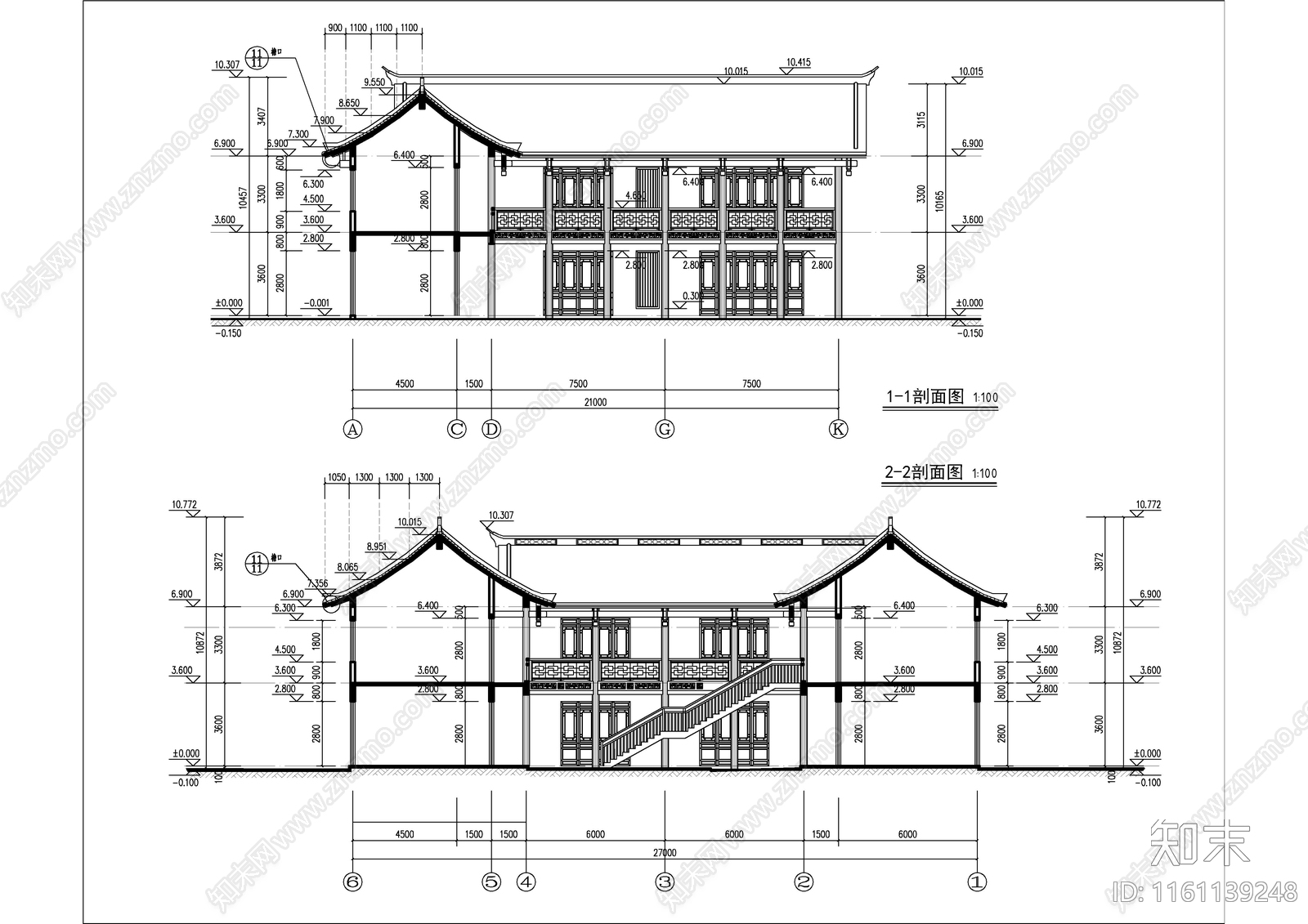 U字形二层商业街建施图施工图下载【ID:1161139248】