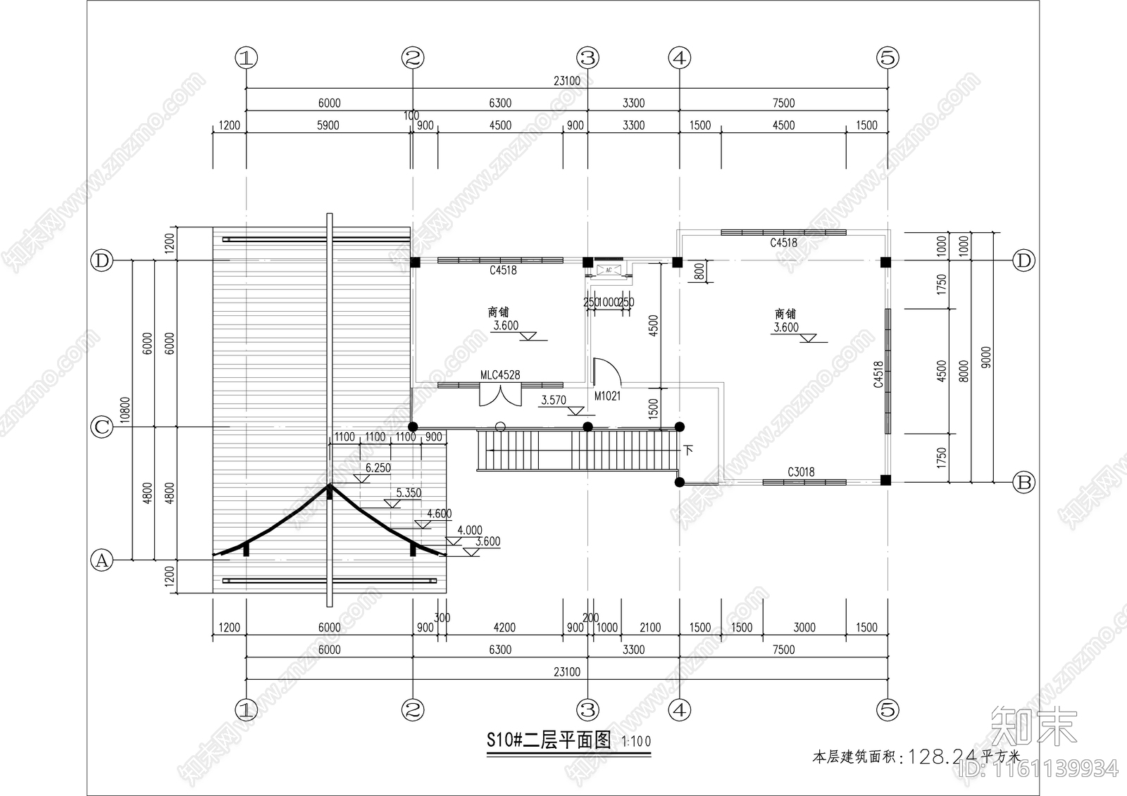 商业街公共厕所及商铺二层局部一层建施图cad施工图下载【ID:1161139934】