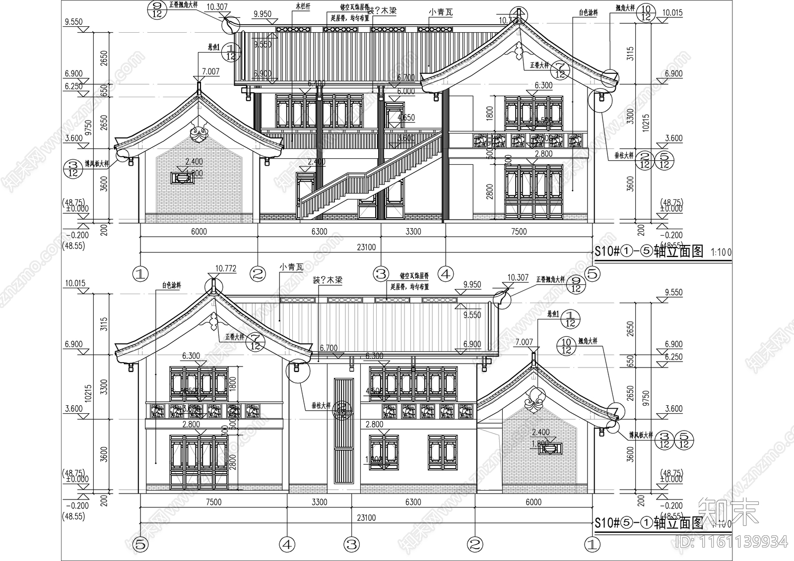 商业街公共厕所及商铺二层局部一层建施图cad施工图下载【ID:1161139934】