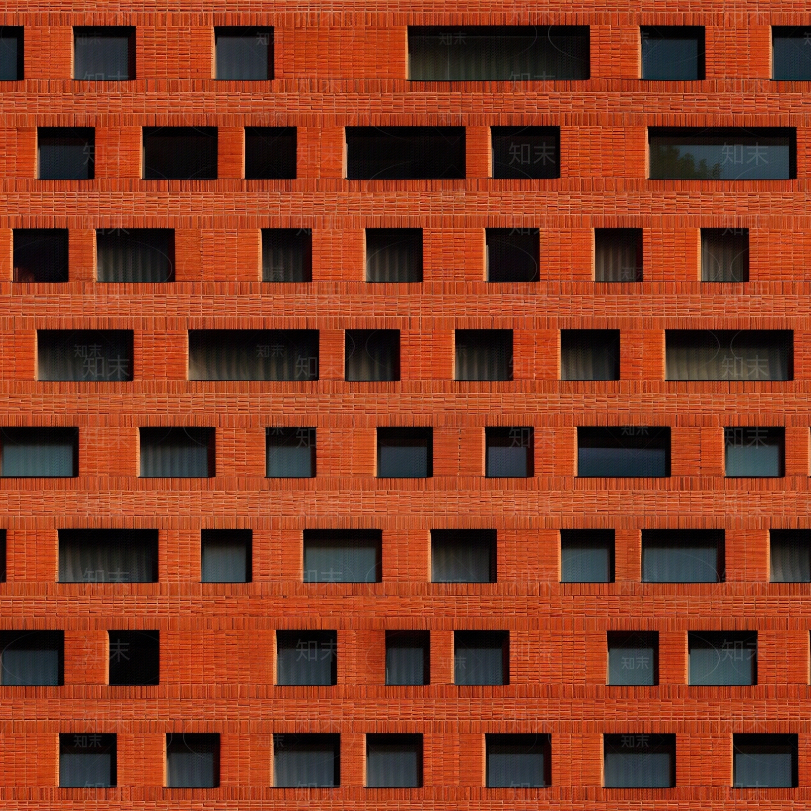 无缝高层砖建筑立面贴图下载【ID:1161140957】