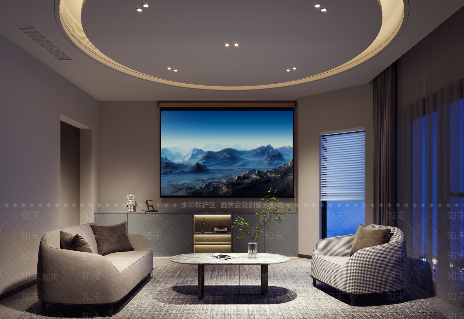 现代影音室3D模型下载【ID:1161143271】
