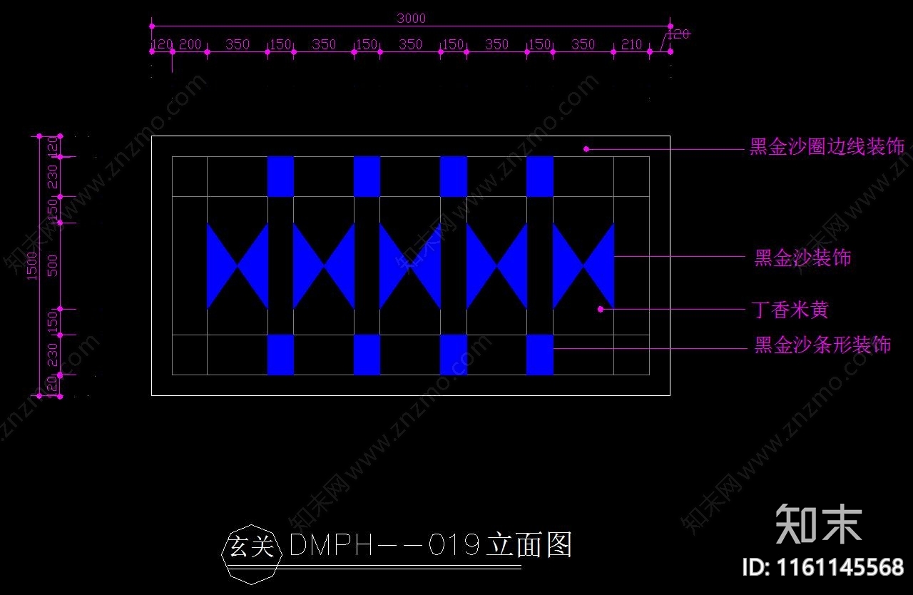 玄关隔断cad施工图下载【ID:1161145568】