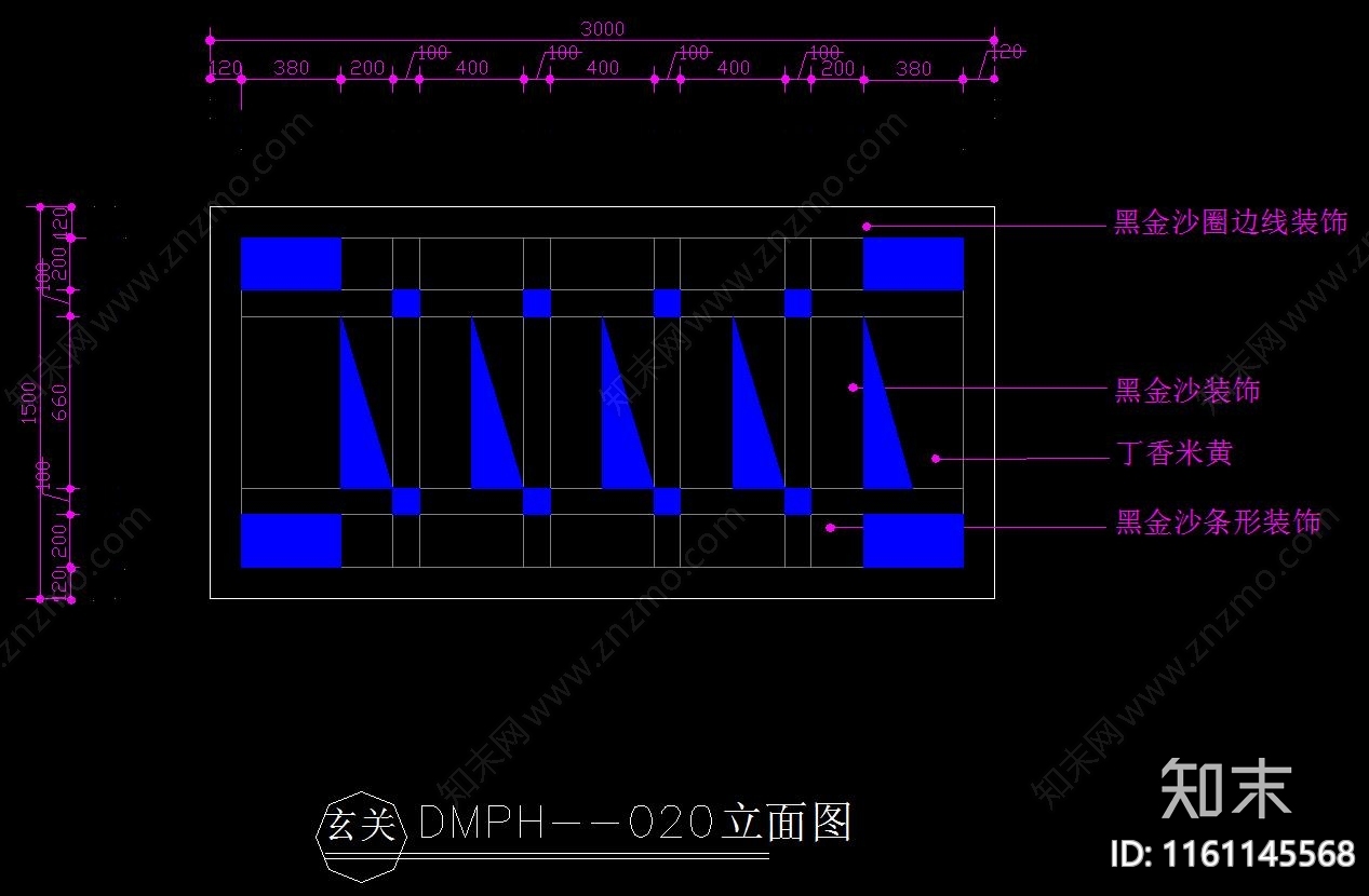 玄关隔断cad施工图下载【ID:1161145568】