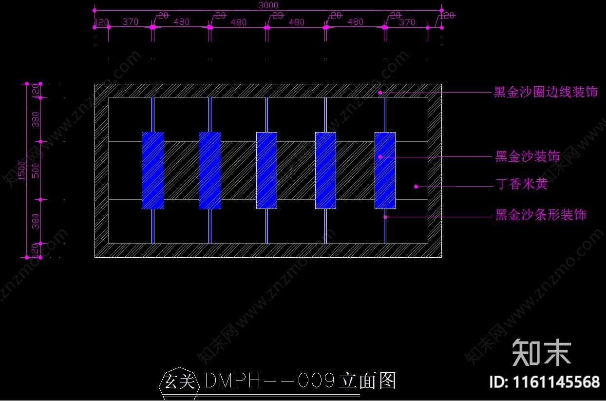 玄关隔断cad施工图下载【ID:1161145568】