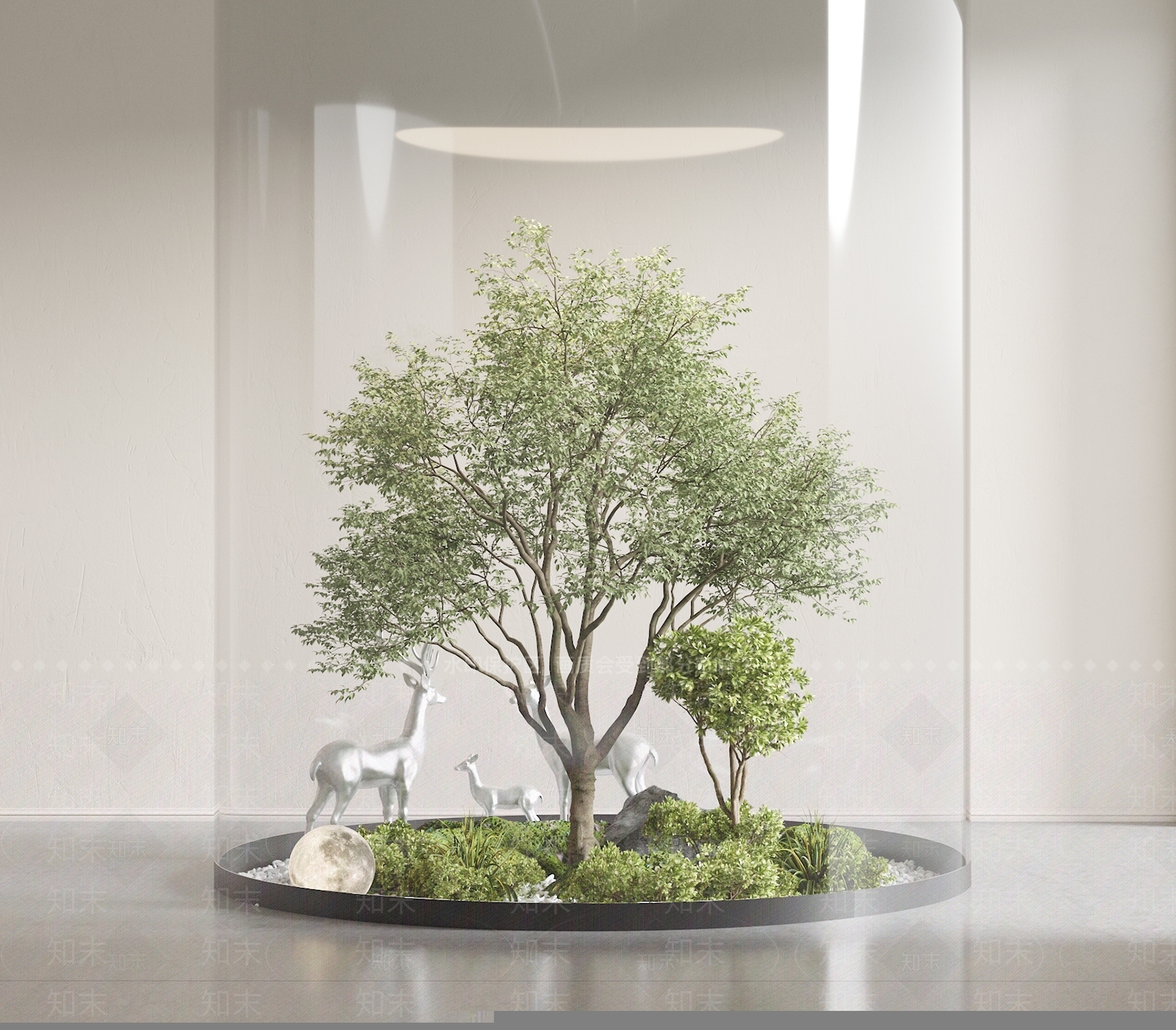 现代绿植景观造景3D模型下载【ID:1161148205】